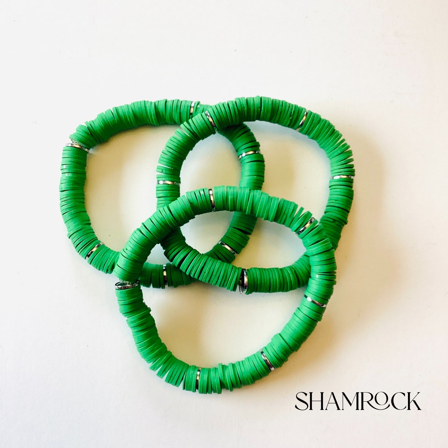 Shamrock :: Heishi Stretch Bracelet {NO CHARM}