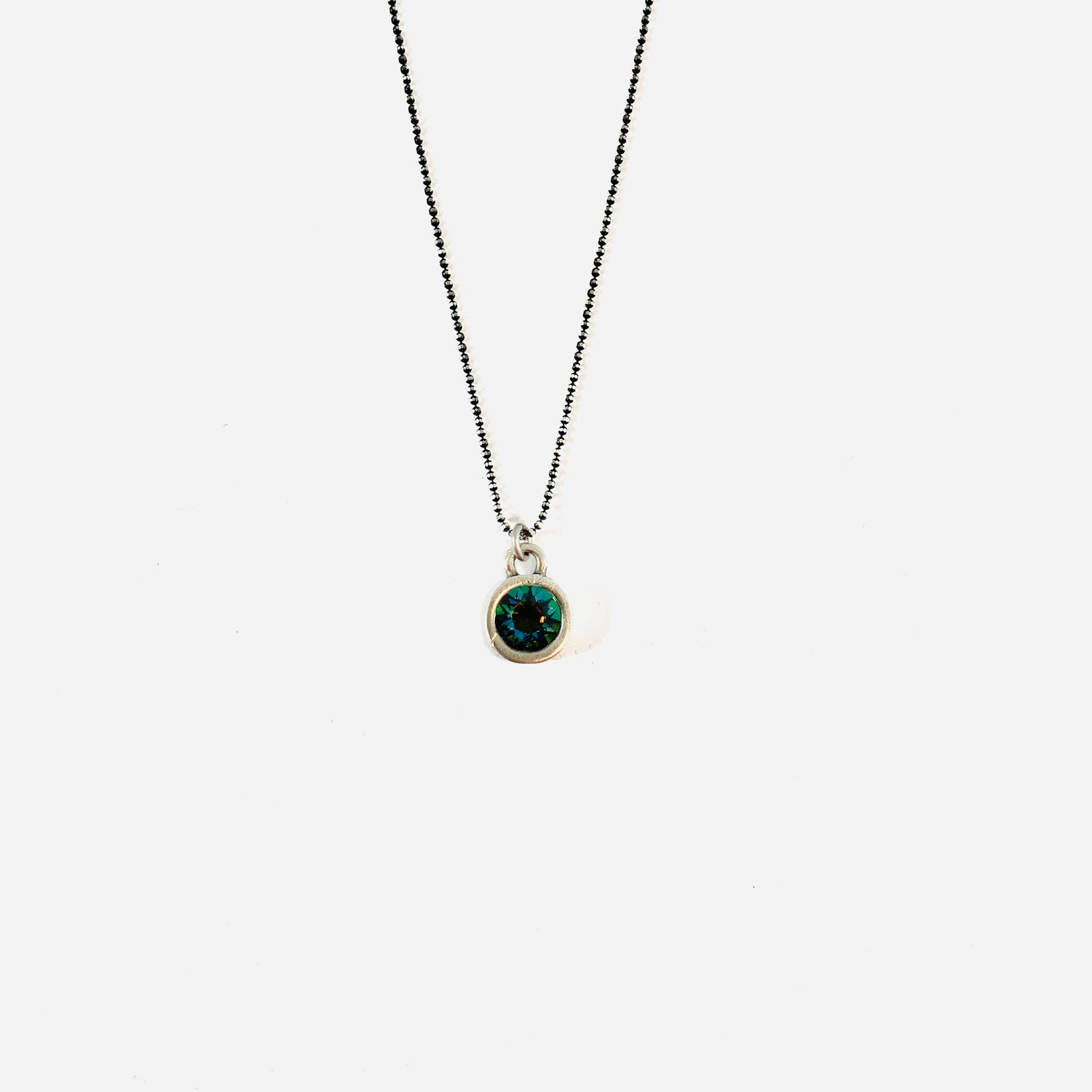 Simple Pendant Necklace featuring Aqua Volcano - KaraMarie