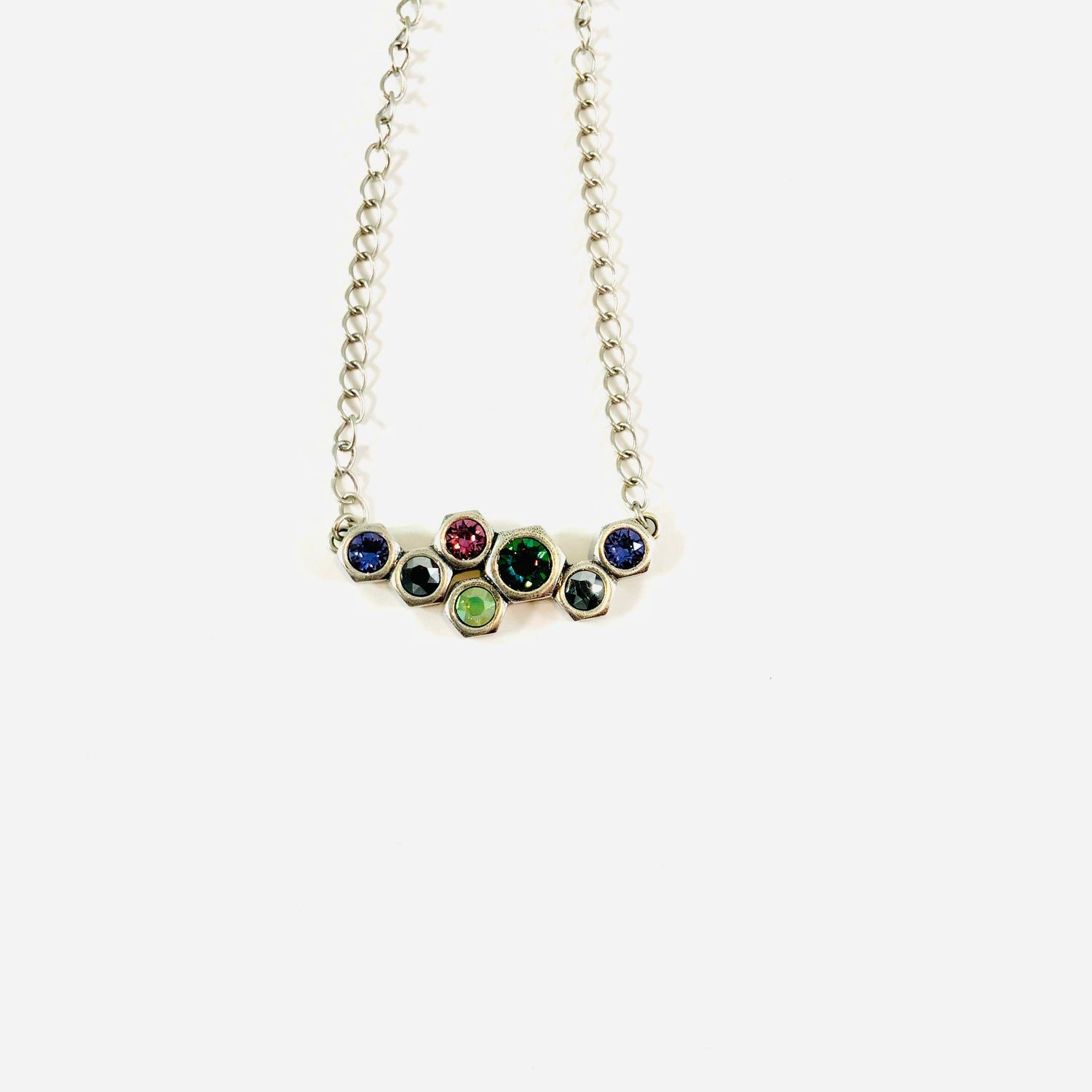 Shifting Gears Necklace featuring Aqua Volcano