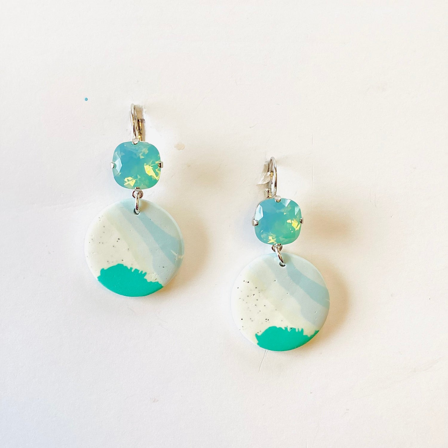 Minty Wave Drop Earrings