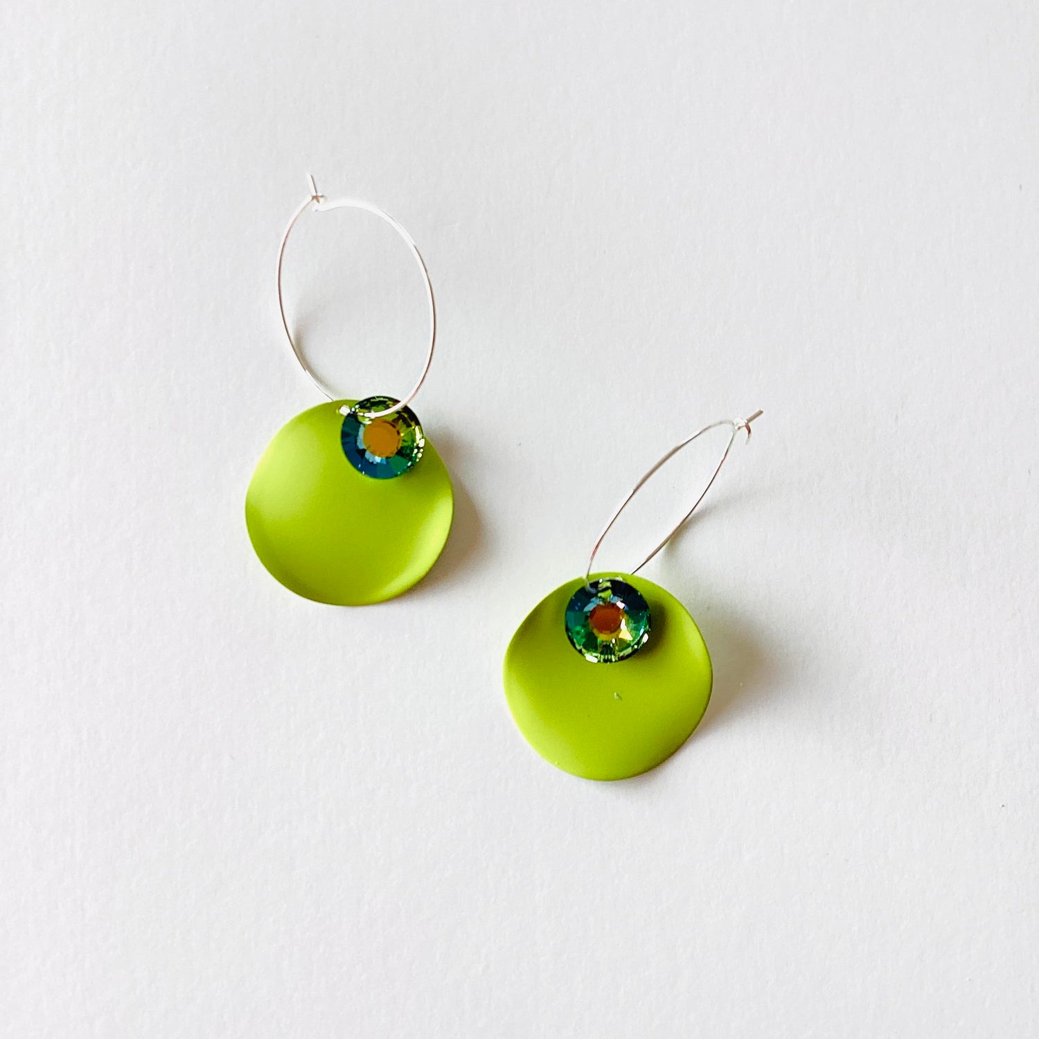 Lime Wave Hoop Earrings