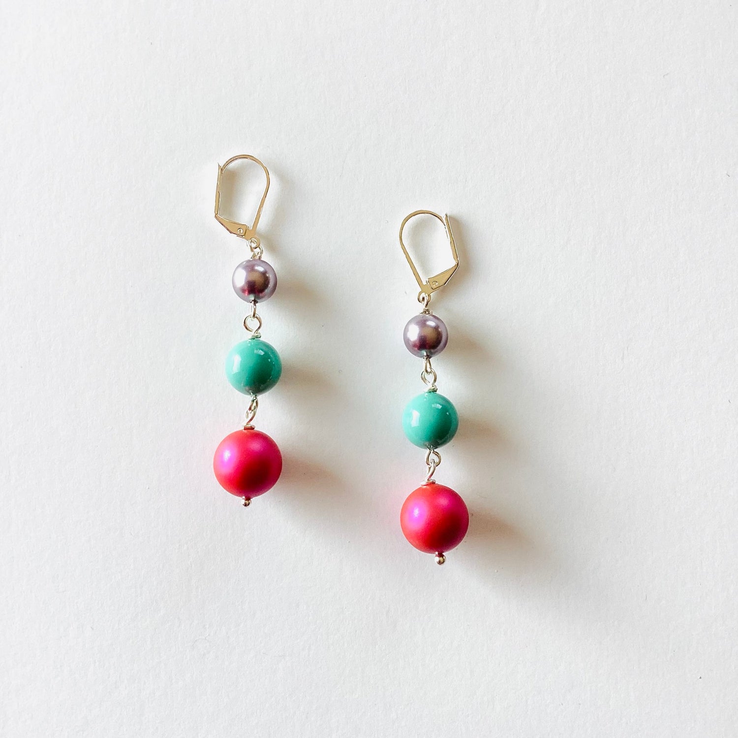 Watermelon Pearl Drop Earrings