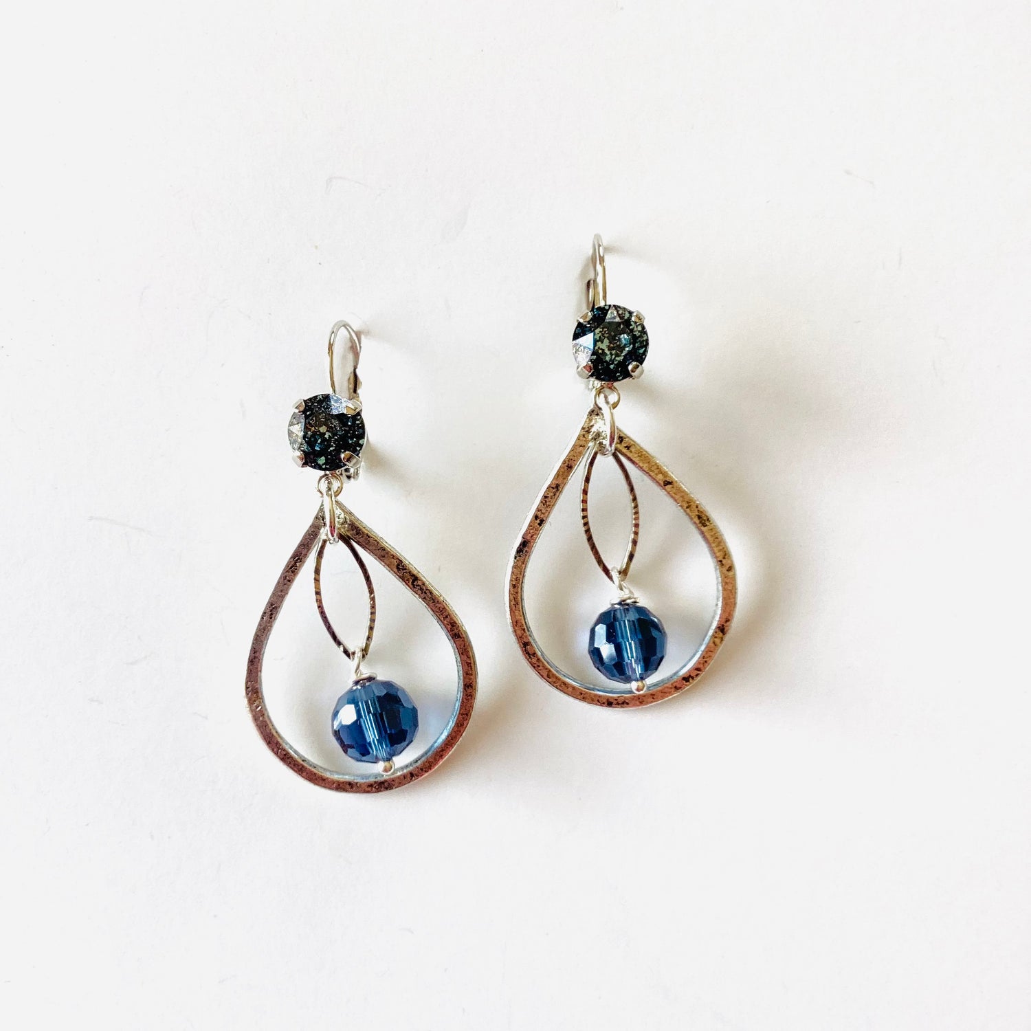 Denim Wave Drop Earrings