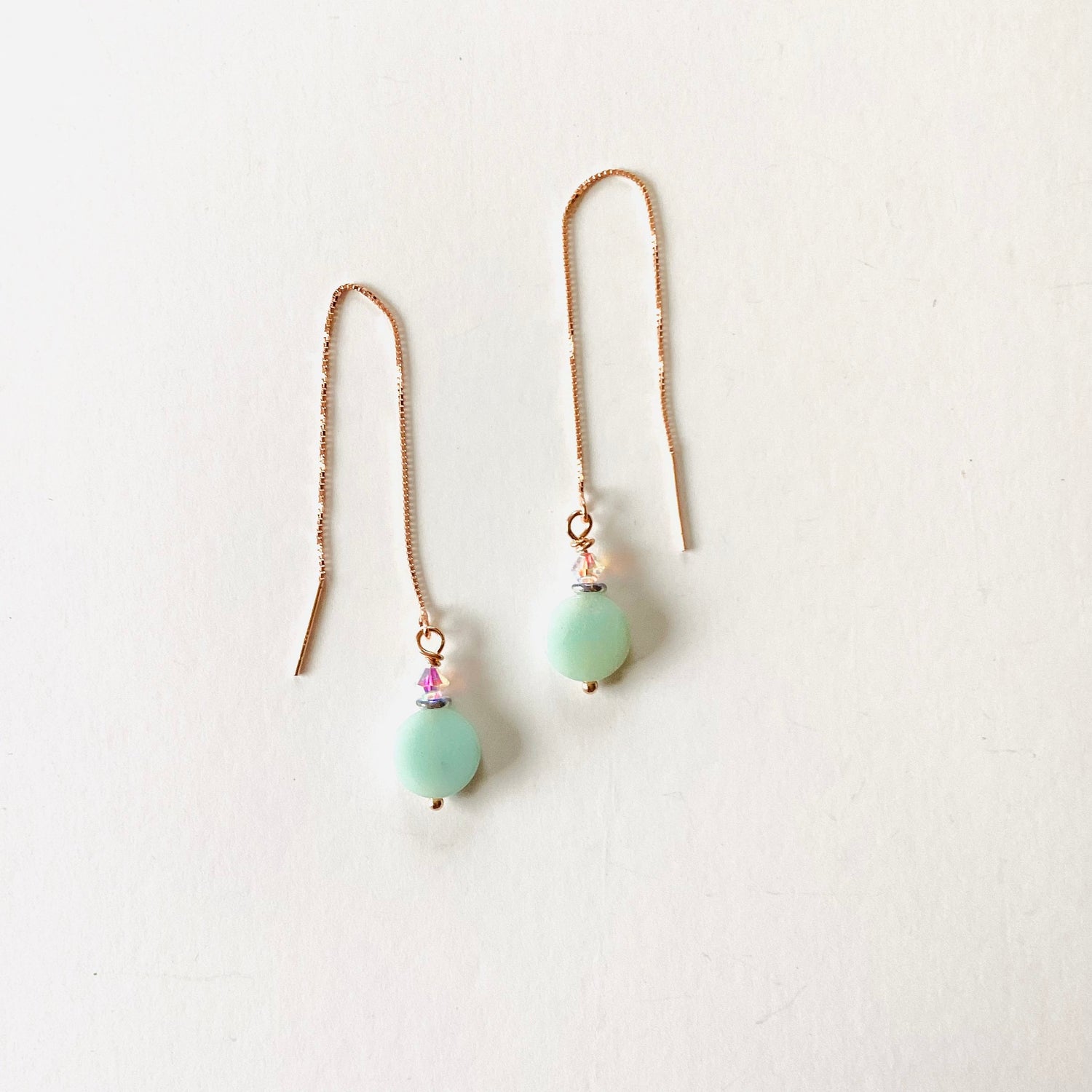 Minty Drop Rose Gold Earthreads
