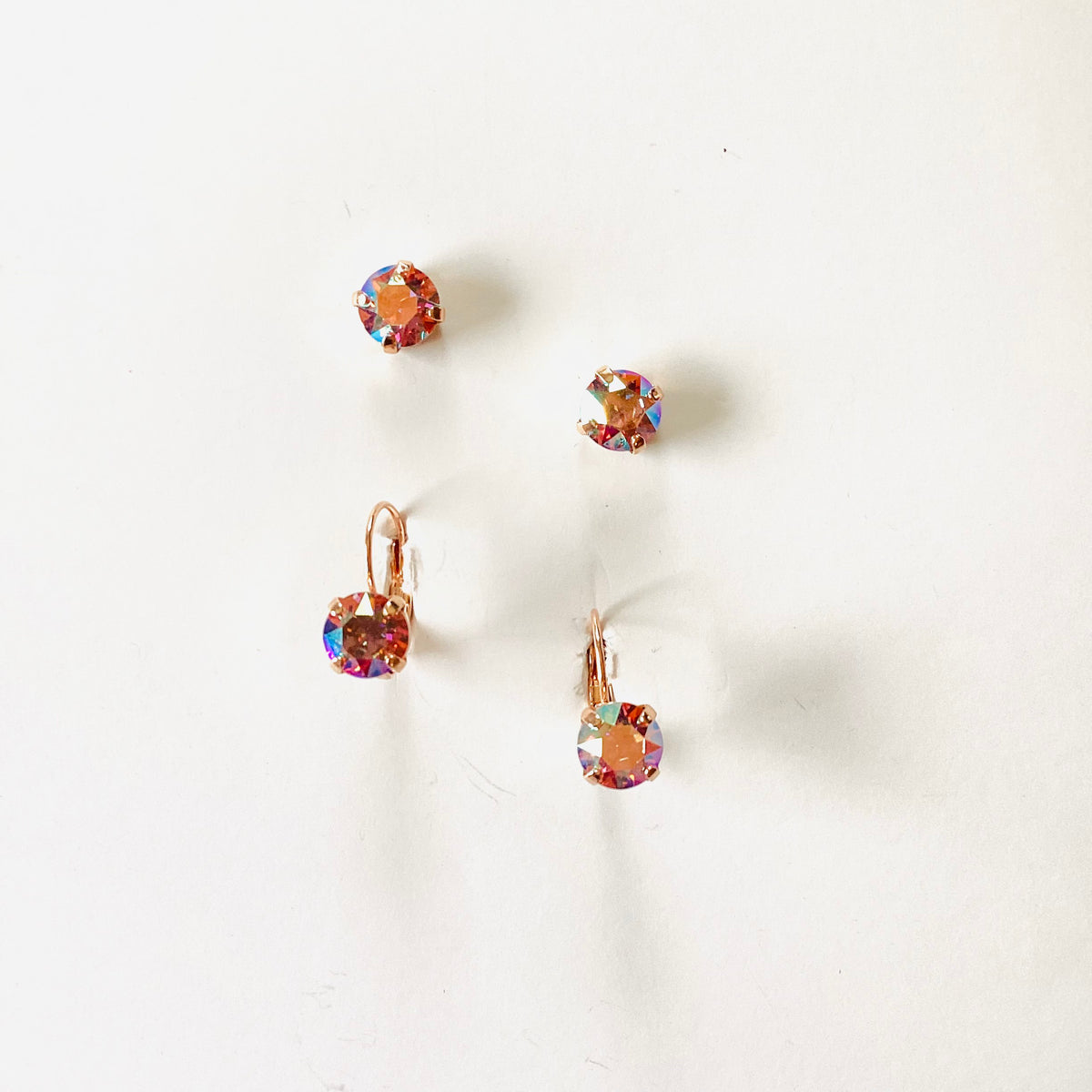 8mm Drop OR Post - Rose AB {Rose Gold Metal} - KaraMarie