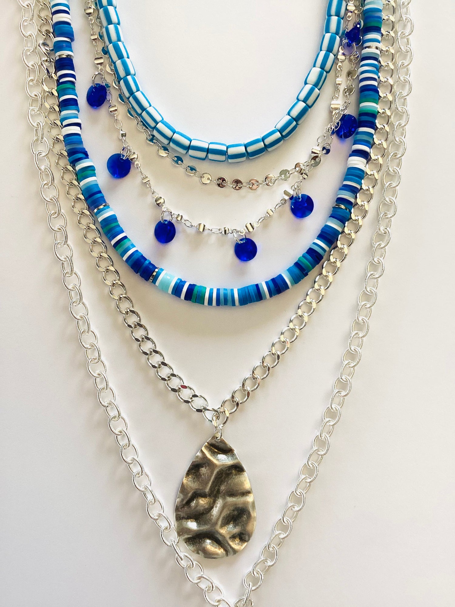 Layers of Color Statement Necklace in Ocean Breeze - KaraMarie