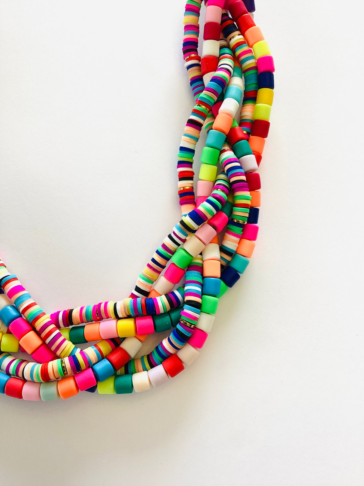 Heishi Braided Statement Necklace in Carnivale - KaraMarie