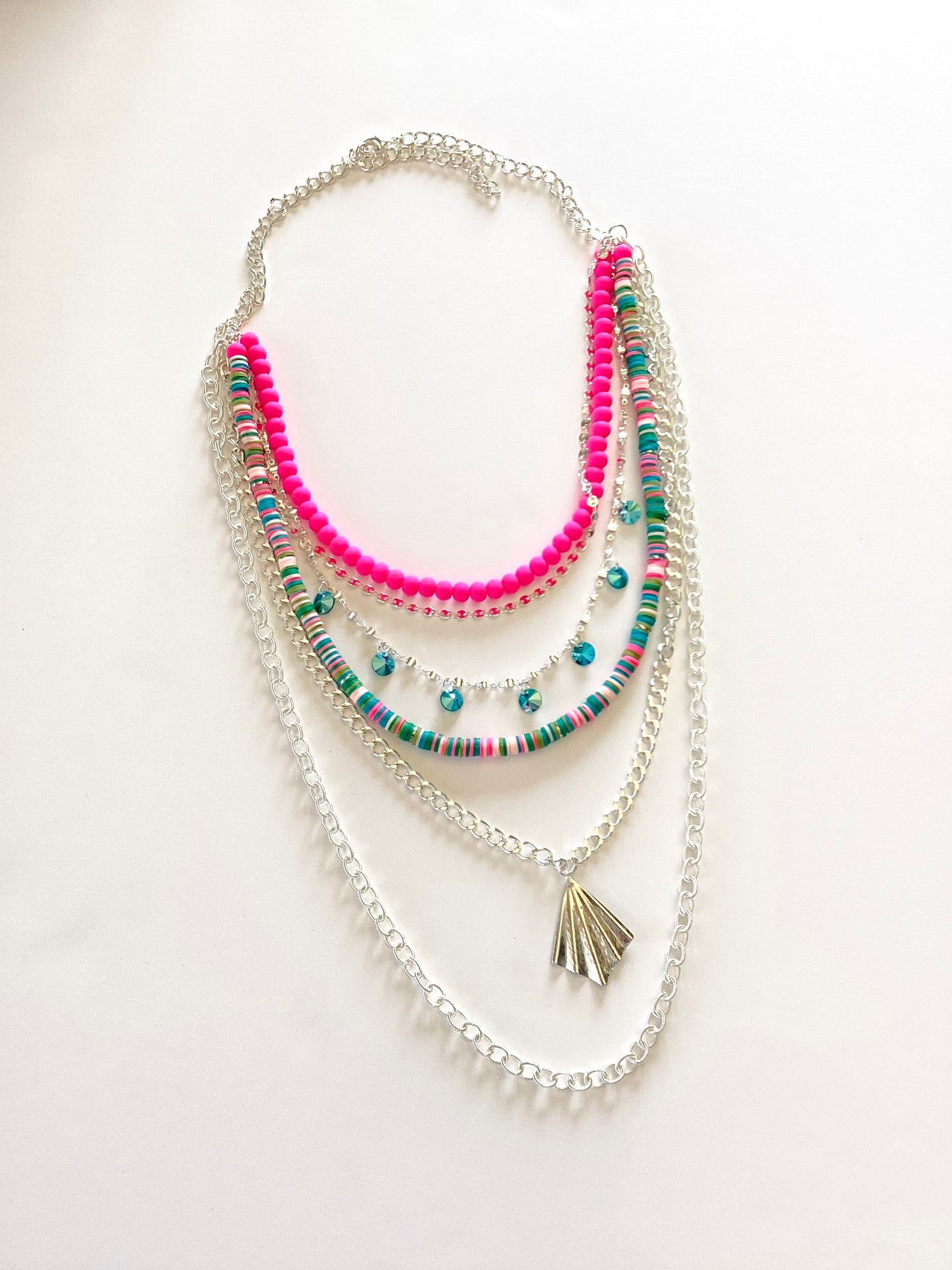 Layers of Color Statement Necklace in Rose Garden