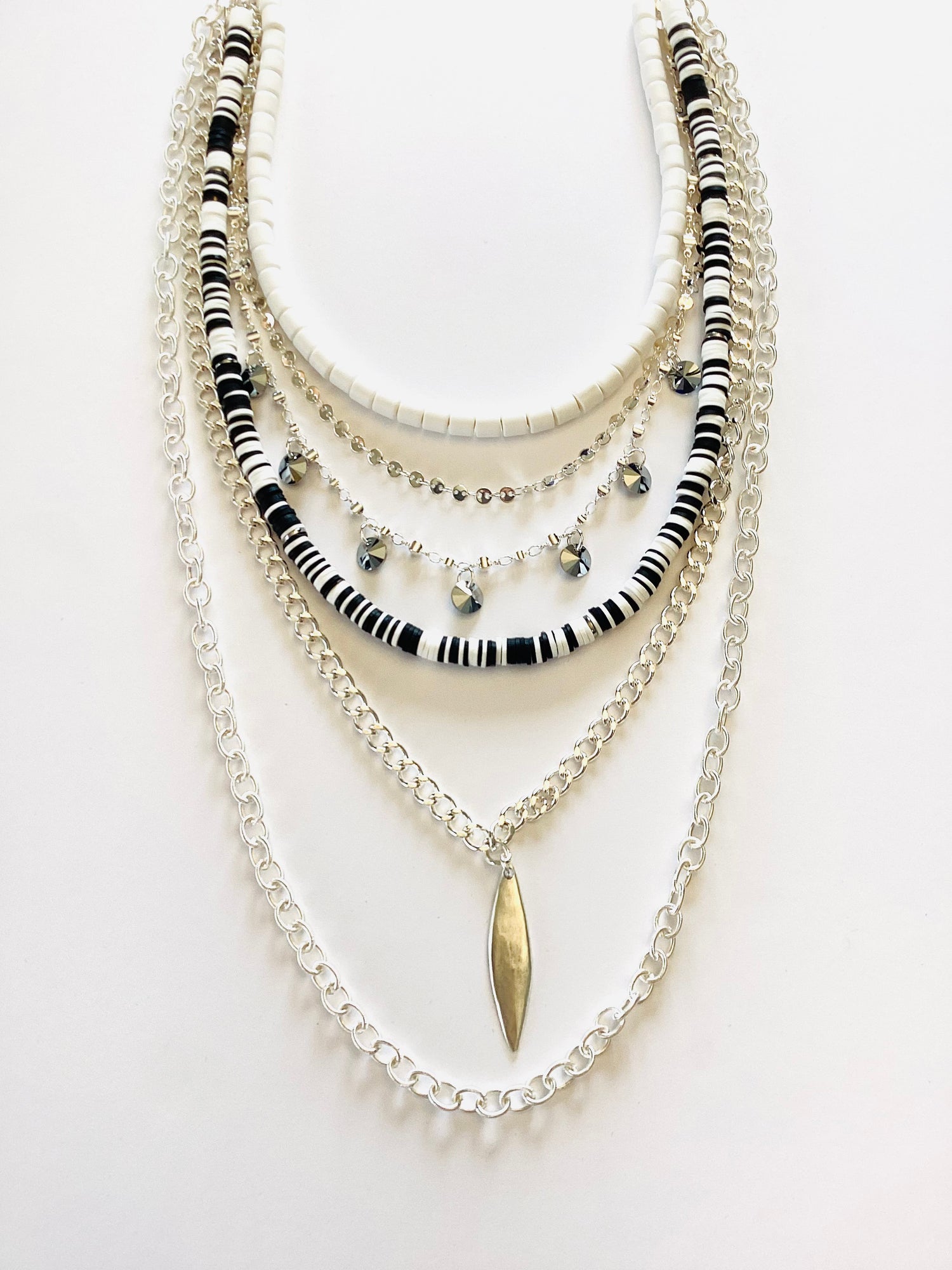 Layers of Color Statement Necklace in Monochrome Magic - KaraMarie