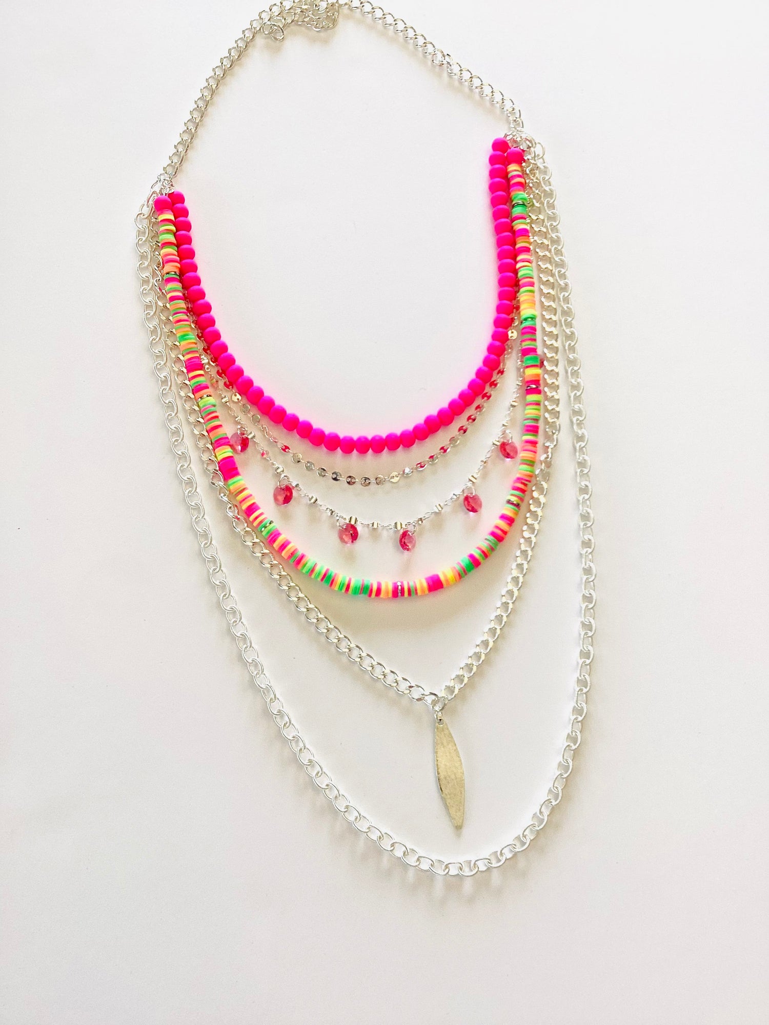 Layers of Color Statement Necklace in Neon Lights