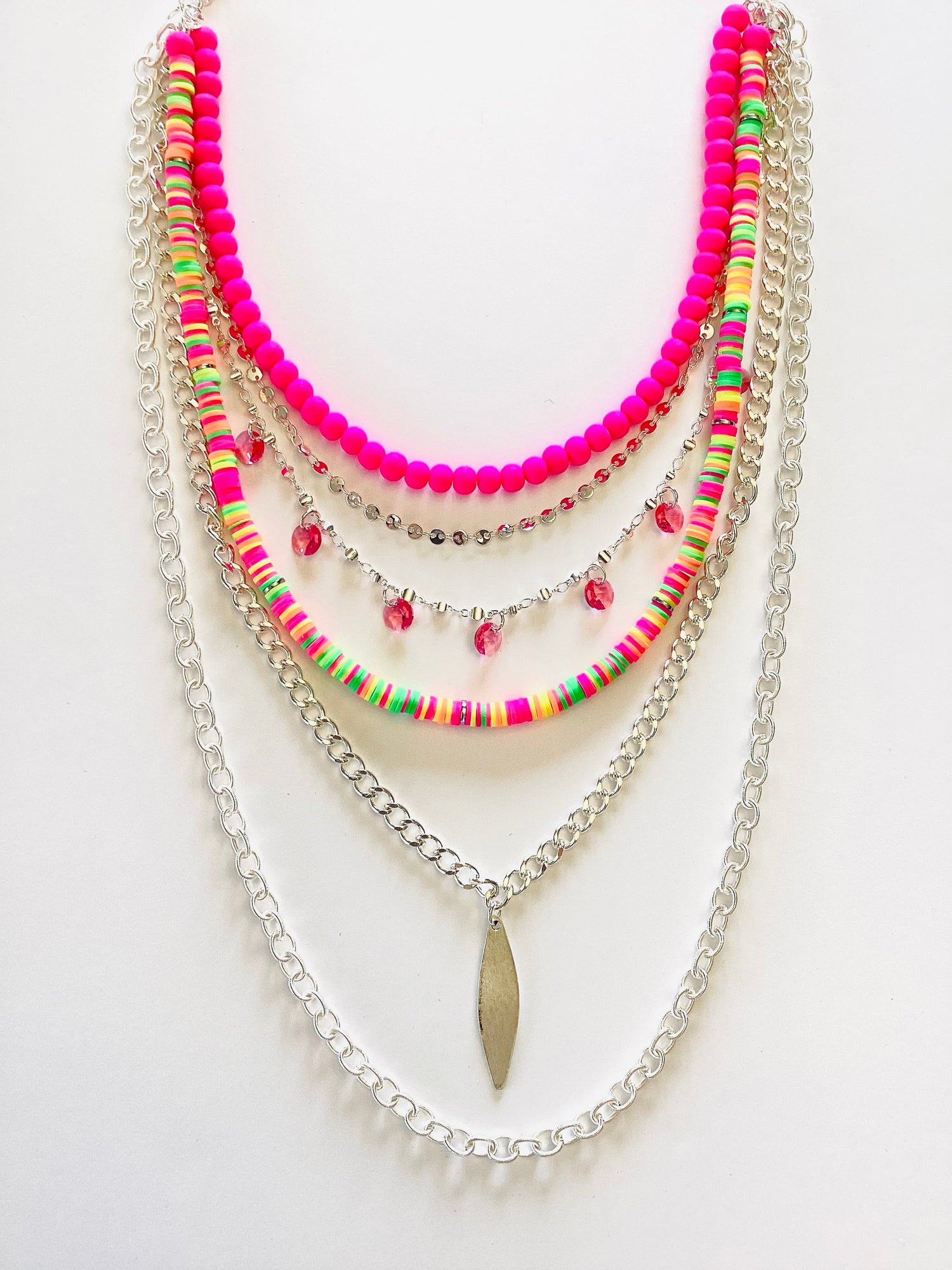 Layers of Color Statement Necklace in Neon Lights