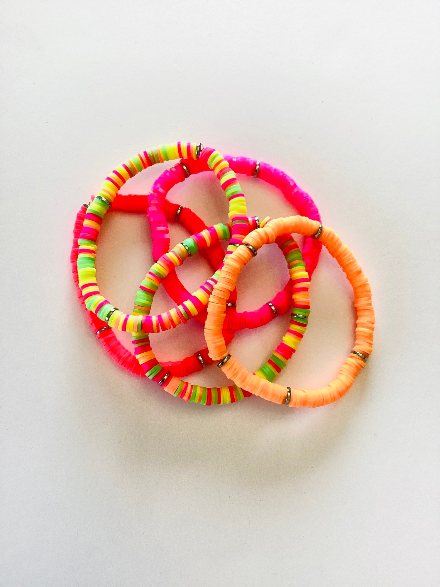 Neon Lights Collection :: Heishi Stretch Bracelet Stack {Multiple Colors!}