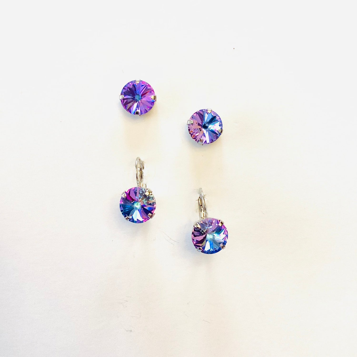 12mm Drop or Post Earrings in Vitrail Light
