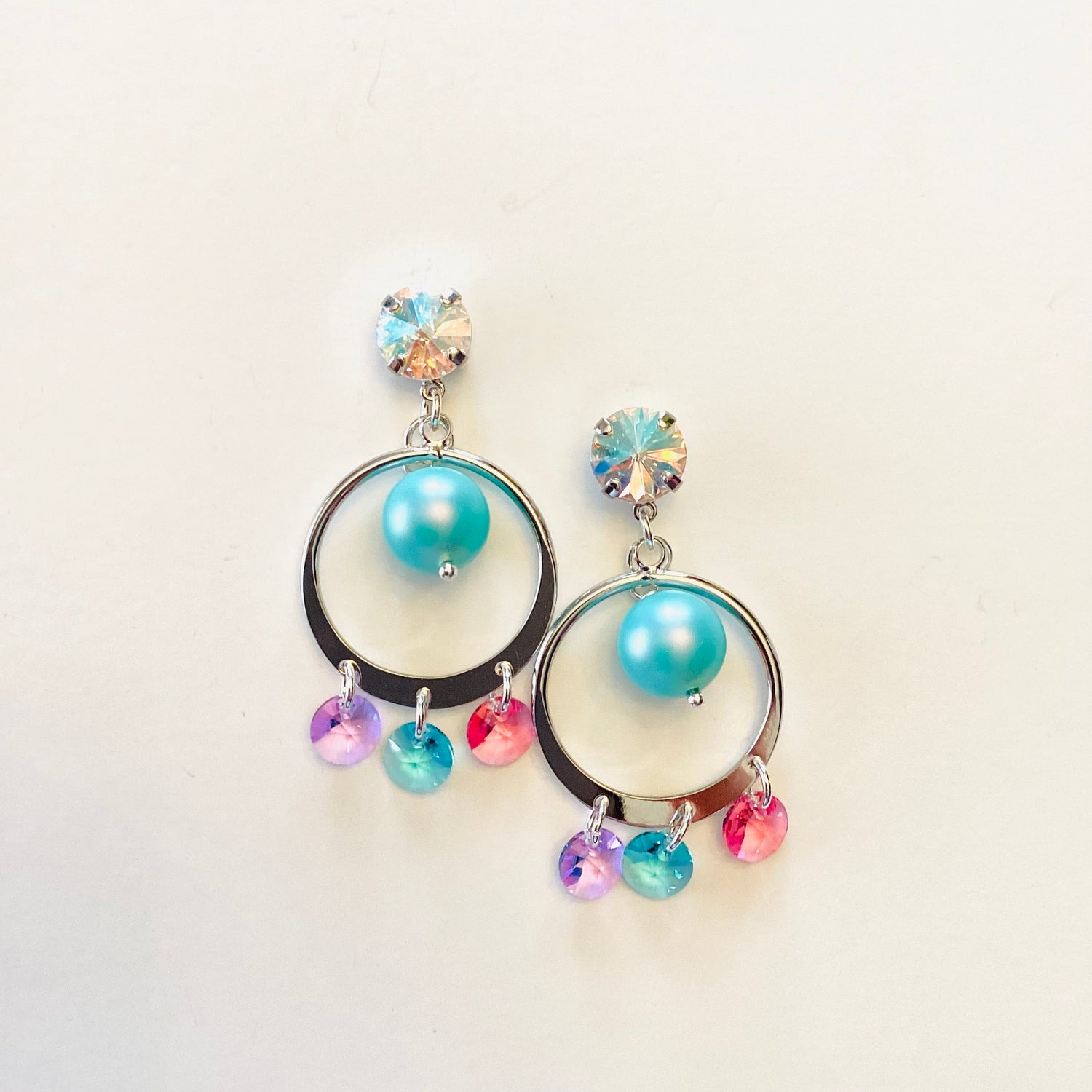 Pastel Charm Hoop Earrings