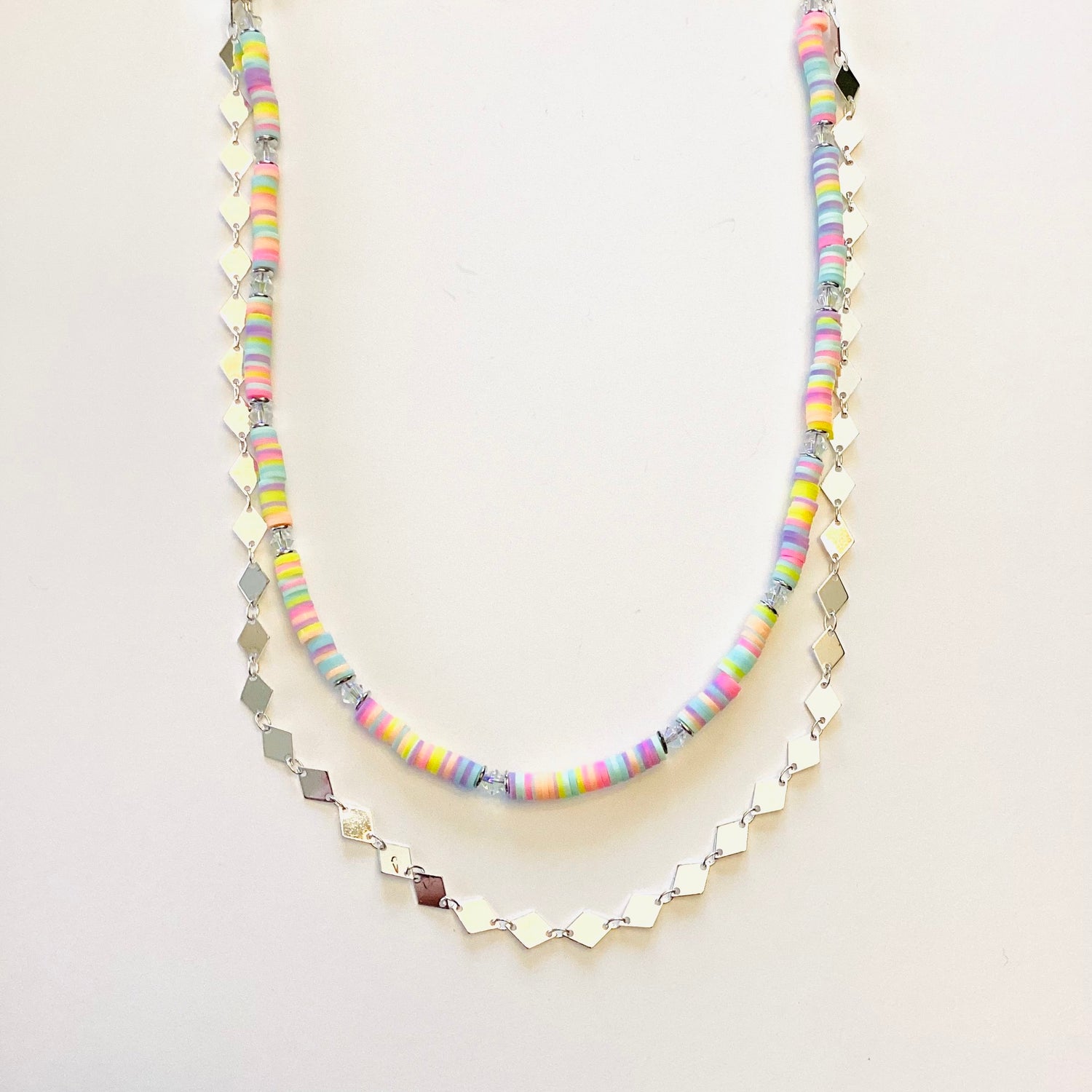Pretty in Pastel Dainty Double Strand Necklace