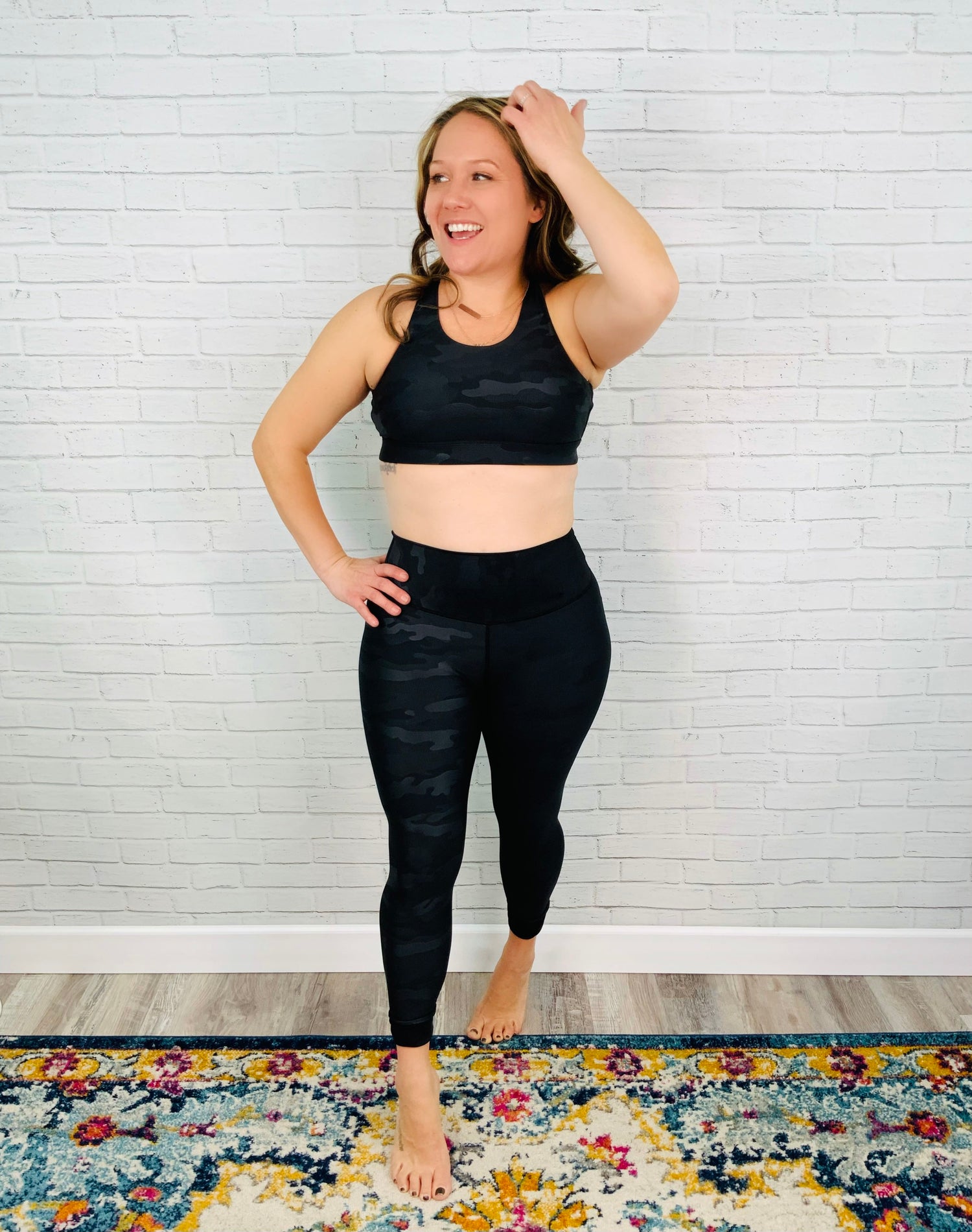 Beyond Athletica - Balance Bra - Black Embossed Camo