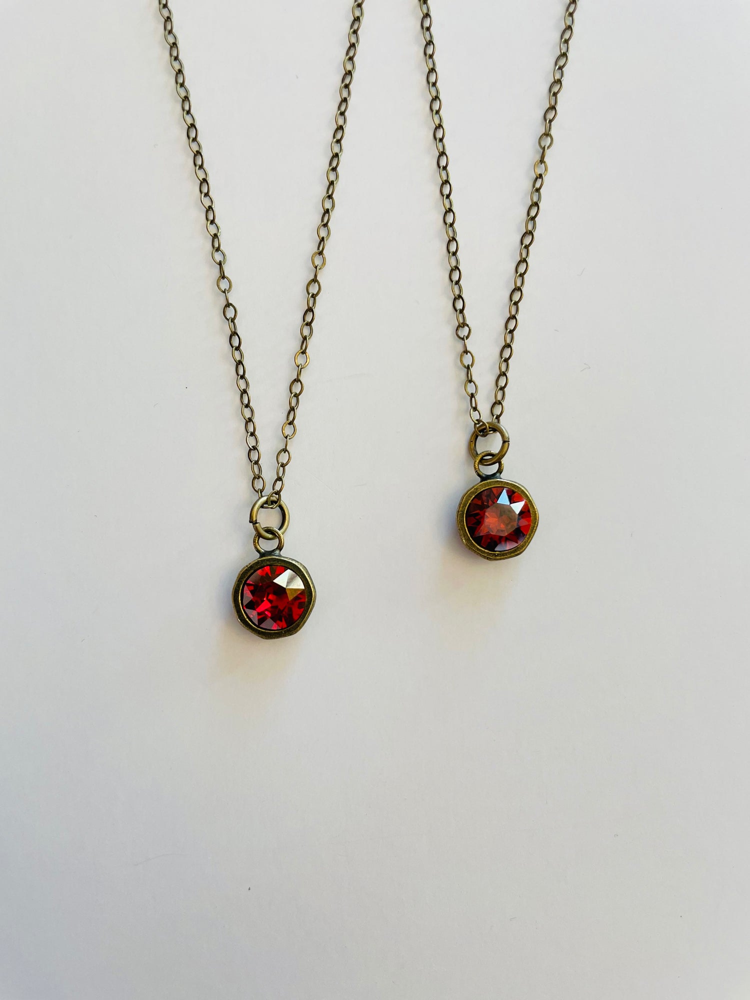 Simple Pendant Necklace featuring Padparadscha Luster or Scarlett Champagne - KaraMarie