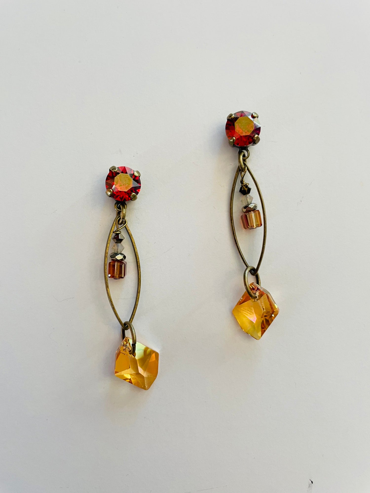 Cosmic Copper Drop Earrings featuring  Scarlett Champagne - KaraMarie