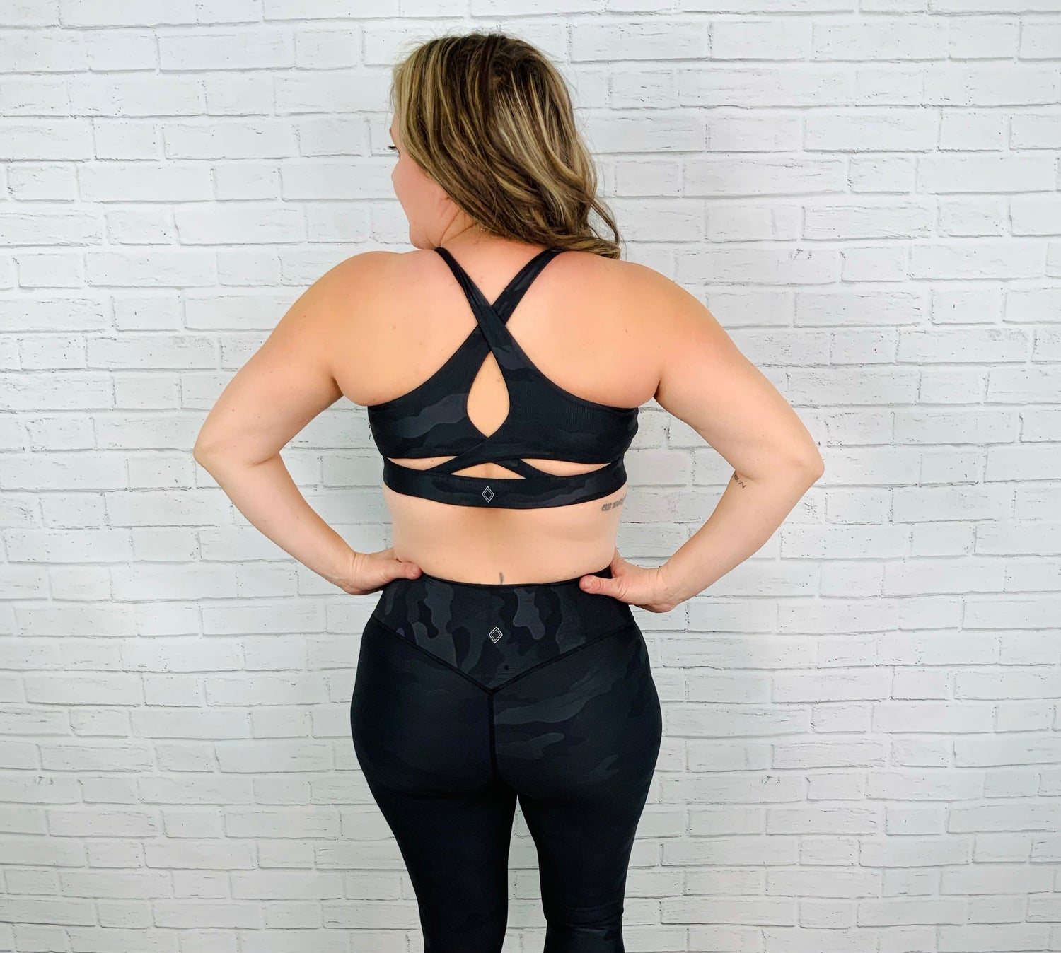 Beyond Athletica - Balance Bra - Black Embossed Camo