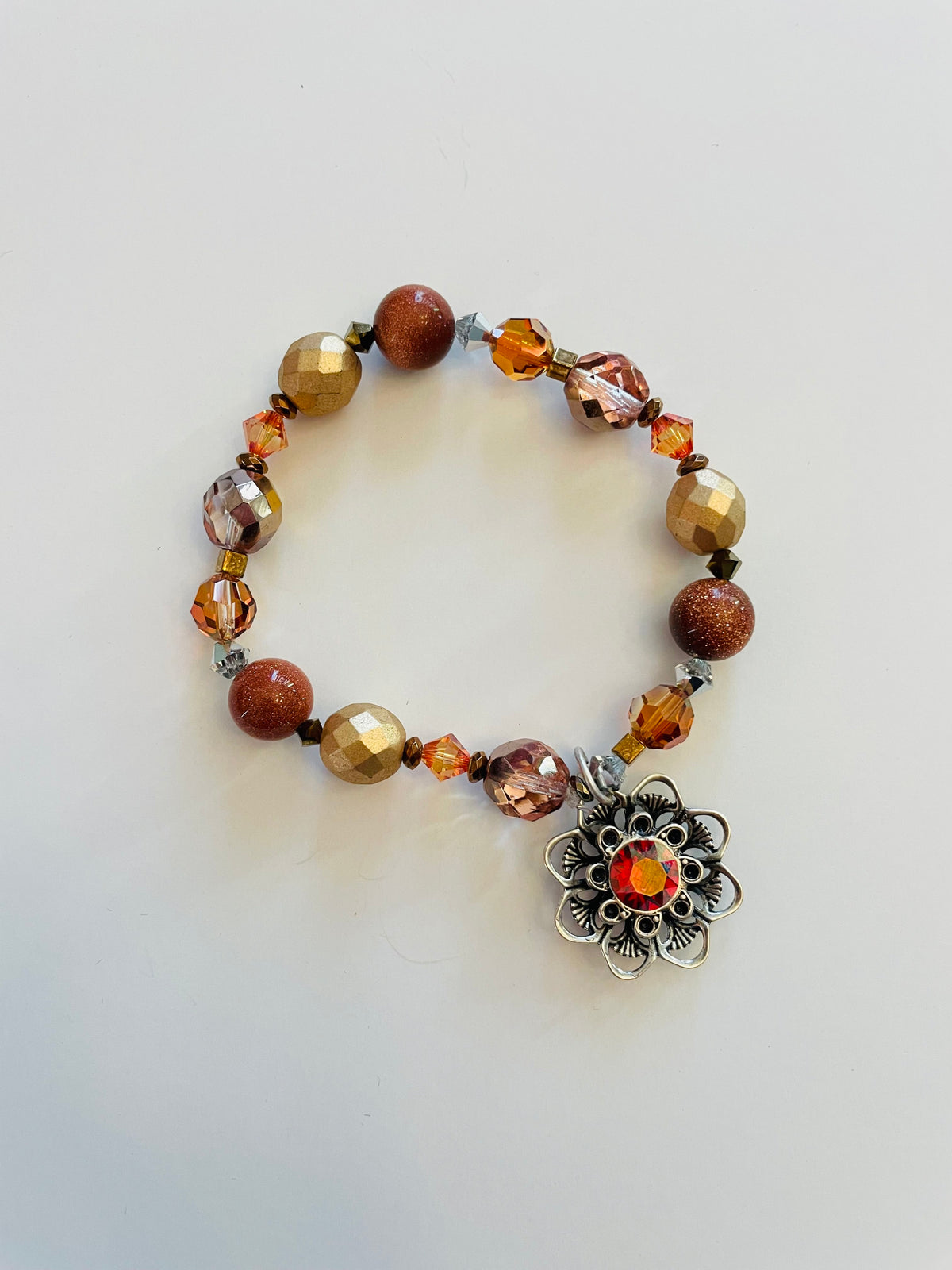Single Strand Stretch Bracelet featuring Scarlett Champagne - KaraMarie