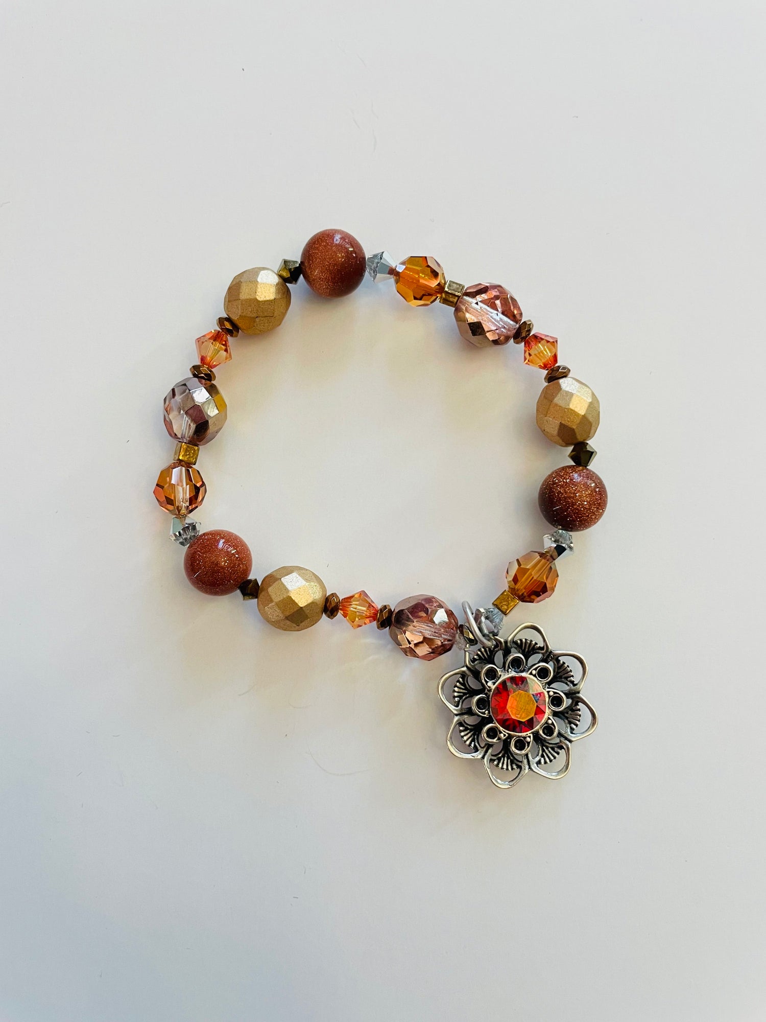 Single Strand Stretch Bracelet featuring Scarlett Champagne - KaraMarie