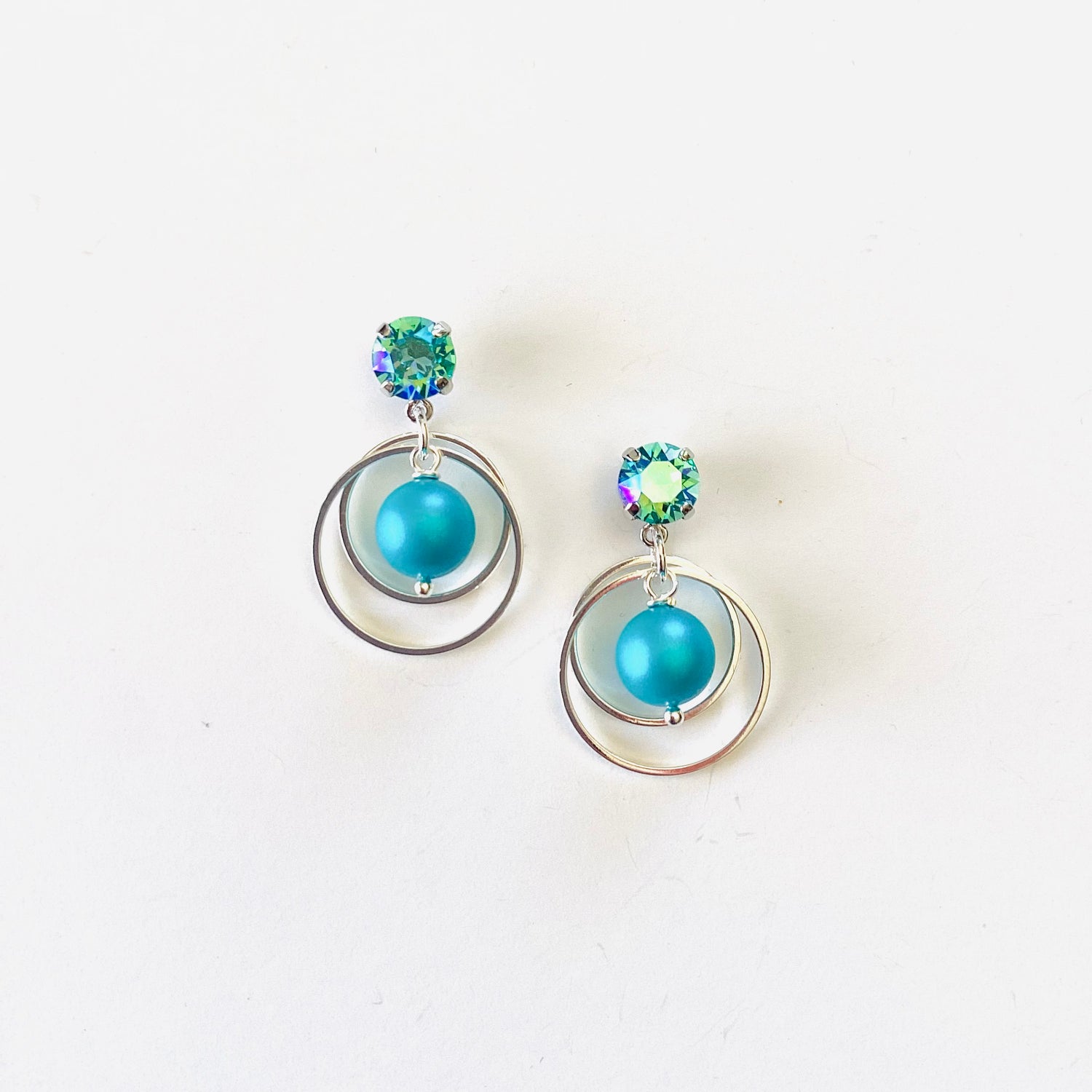 The Whitney Earring in Iridescent Dark Turquoise