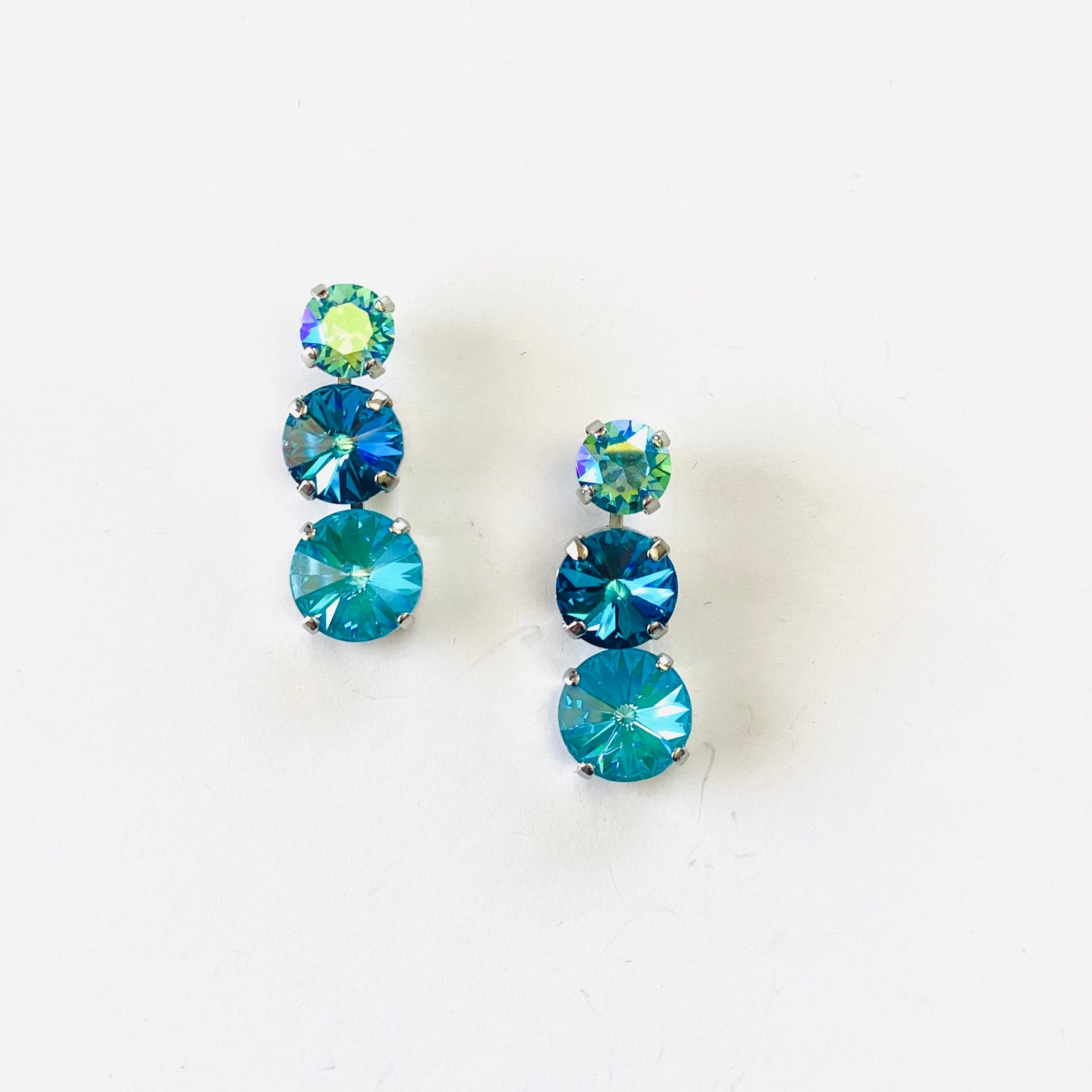 Graduated Stone Earrings in Beachy Hues