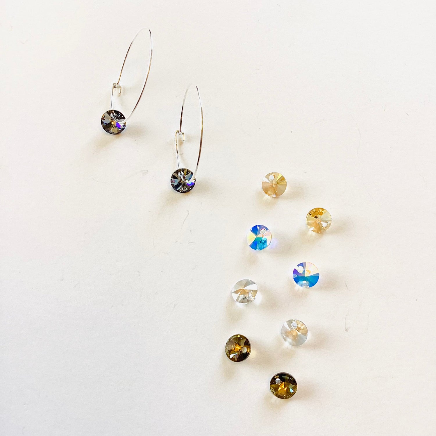 NEUTRAL COLLECTION :: Simple Round Drop Hoop Earrings {Interchangeable! SET OF FIVE Pairs of Earrings!}