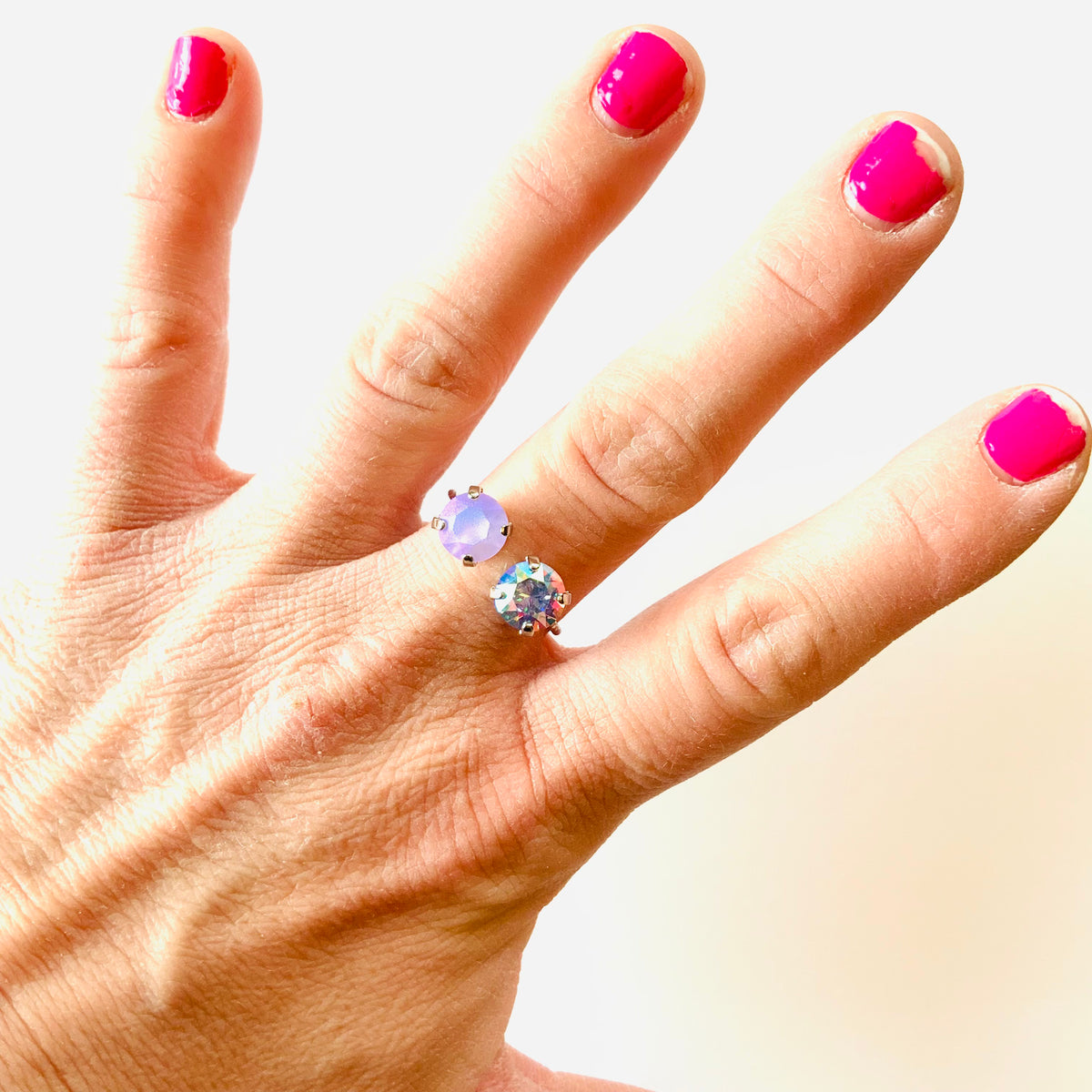 Double Open Top Ring in Violet Pastel + Violet AB - KaraMarie