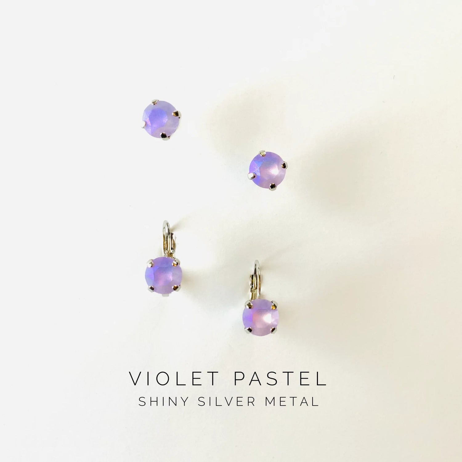 8mm Drop OR Post in Violet Pastel