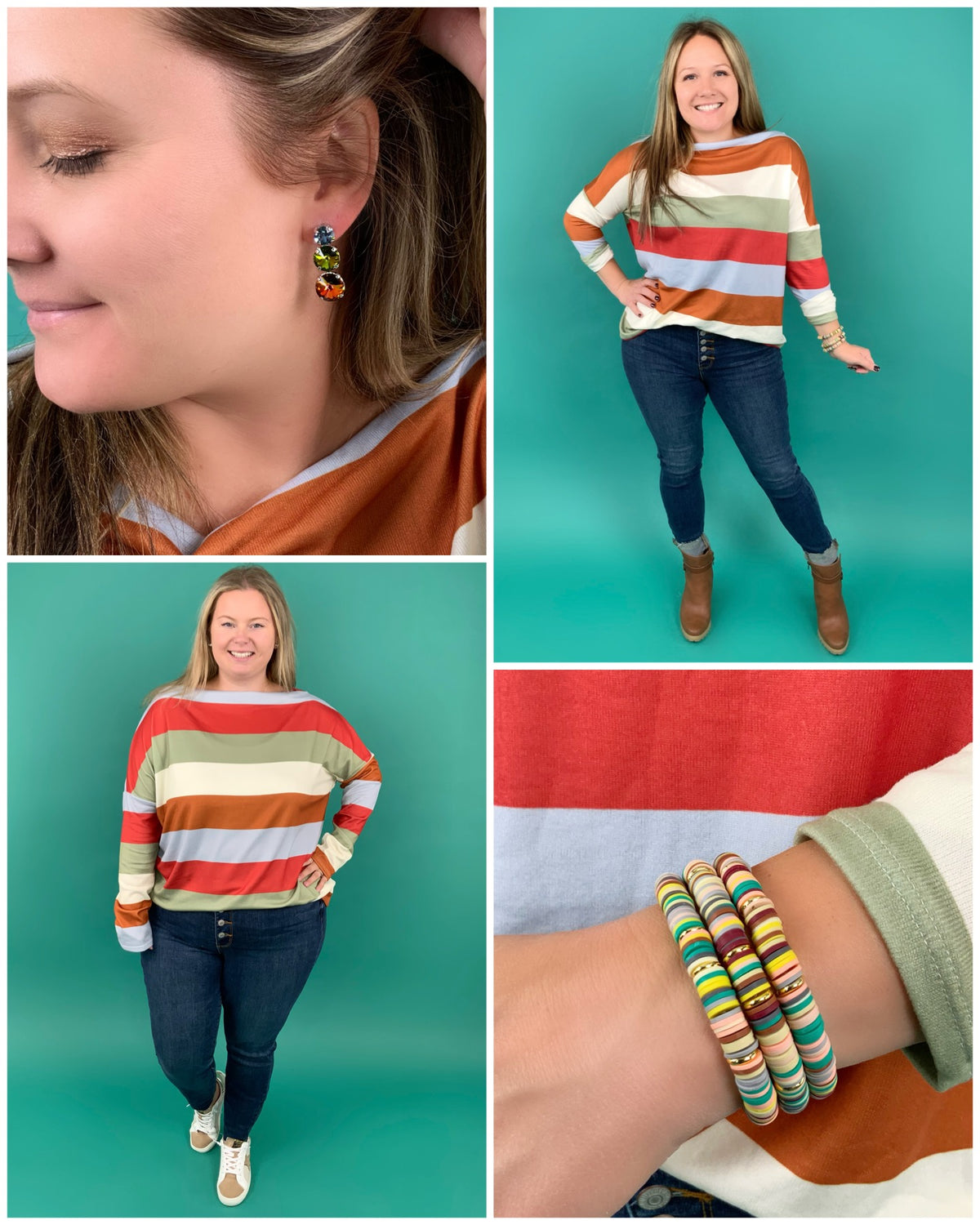 Fall Colors Heishi Stretch Bracelet {NO CHARM} - KaraMarie