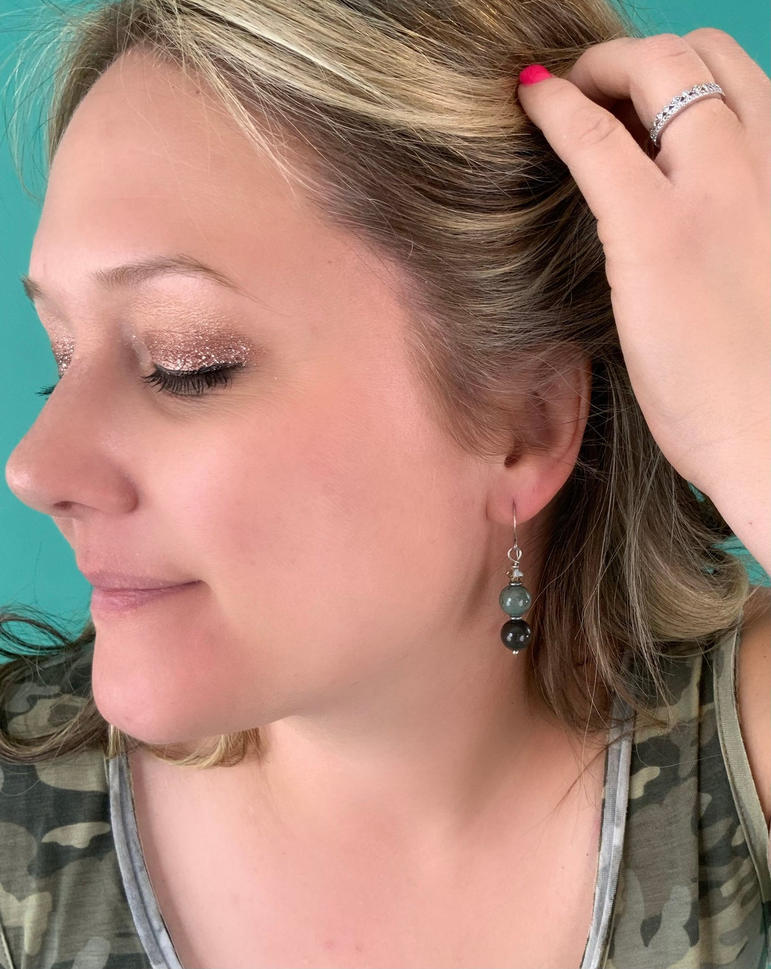 Feeling Fine Olive Drop Earrings