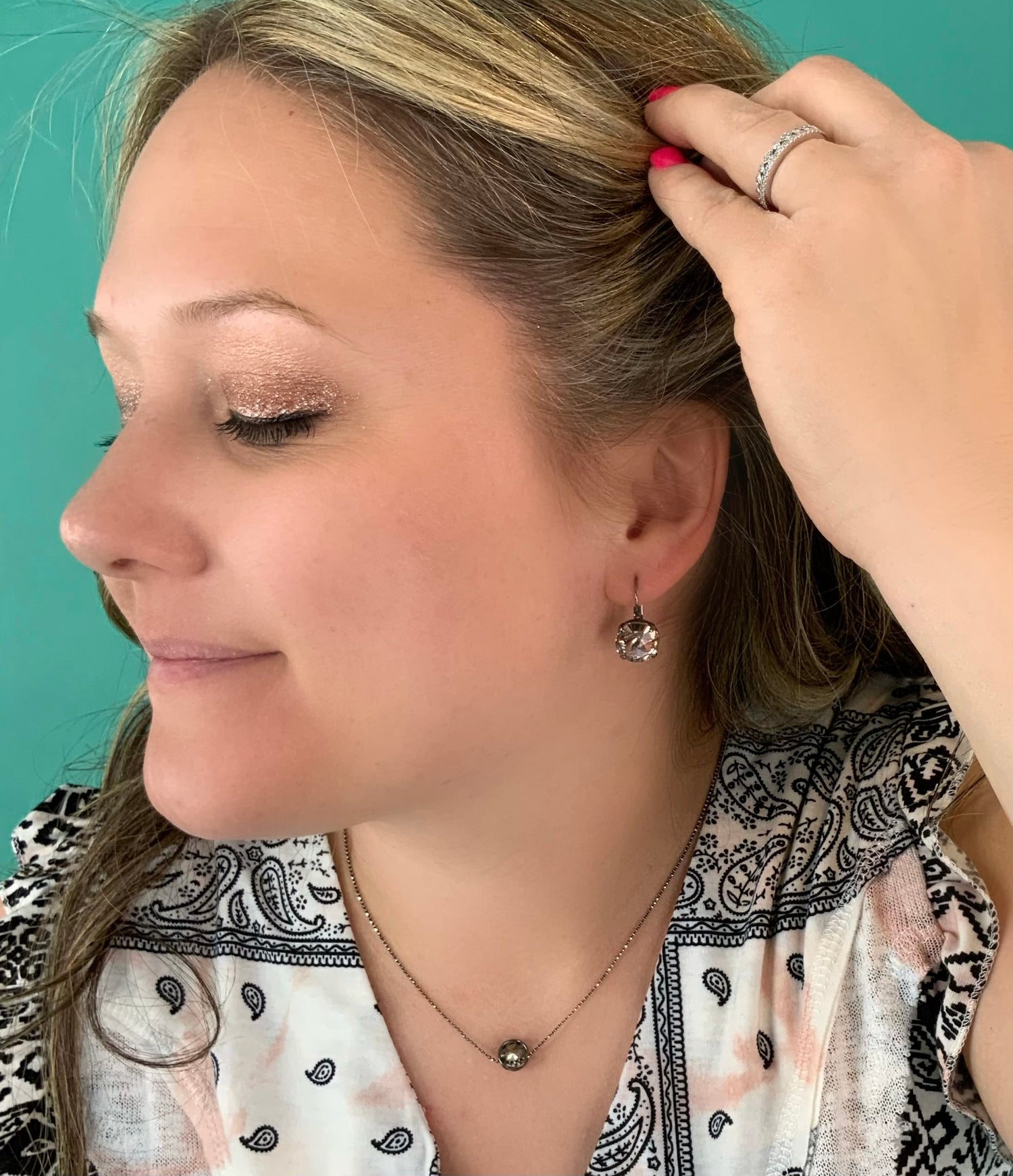 12mm Drop or Post Earrings in Vintage Rose