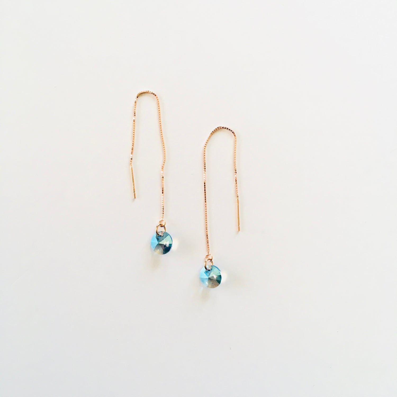 Thread Earrings featuring Aqua Shimmer