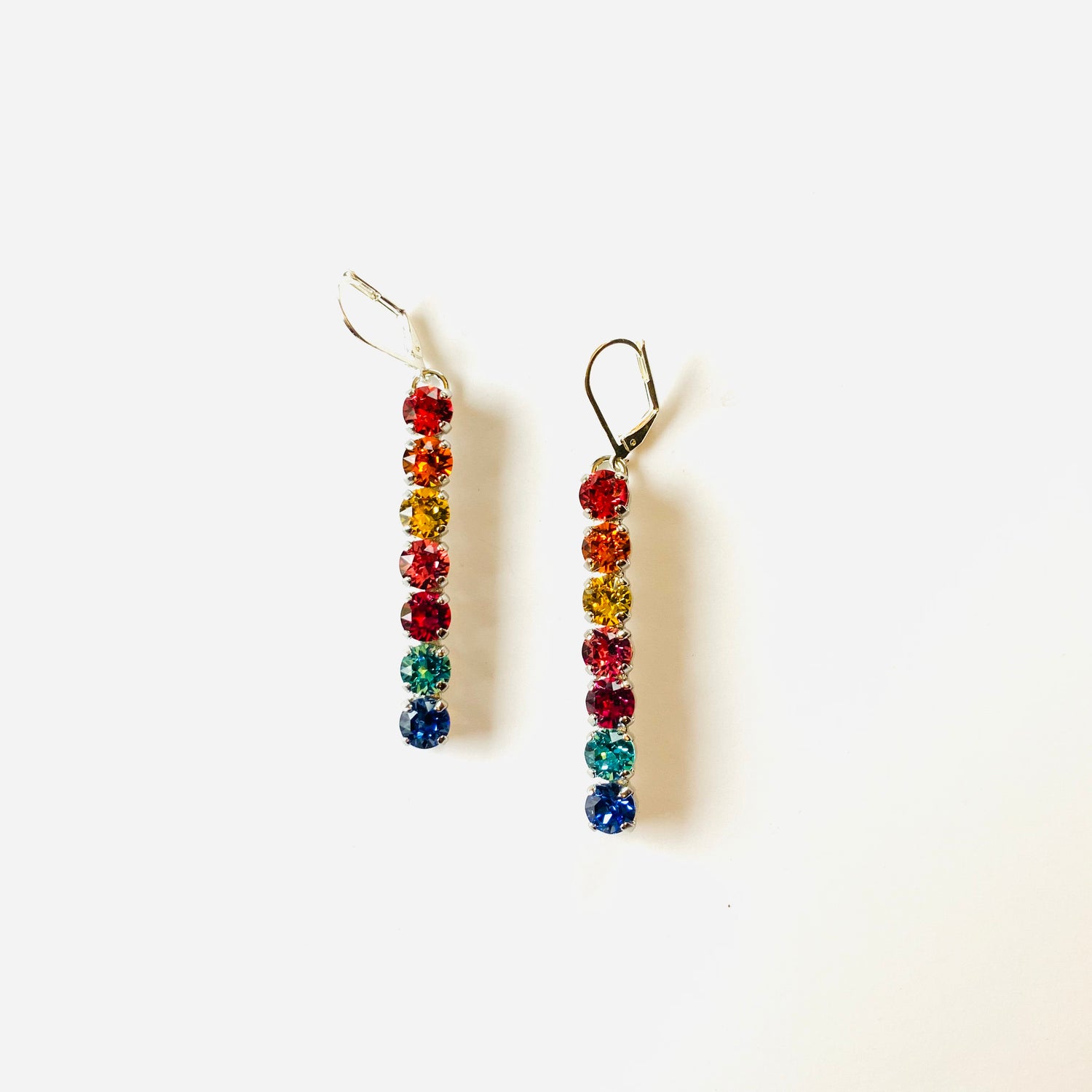 Small Drop Bar Earrings in Fiesta Hues