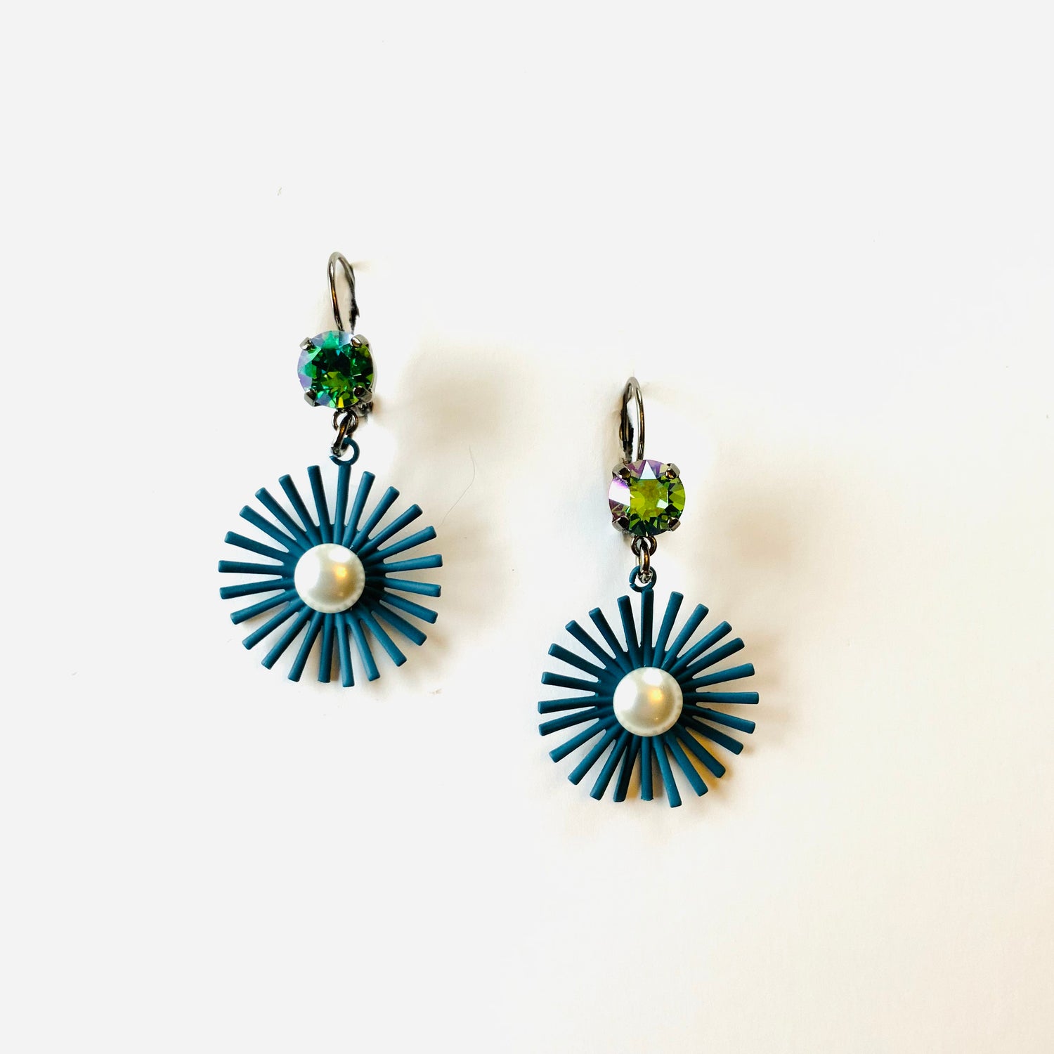 Blue Sunburst Earrings