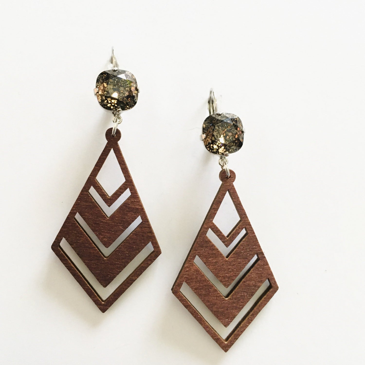 Chevron Earring featuring LCT Black Patina - KaraMarie