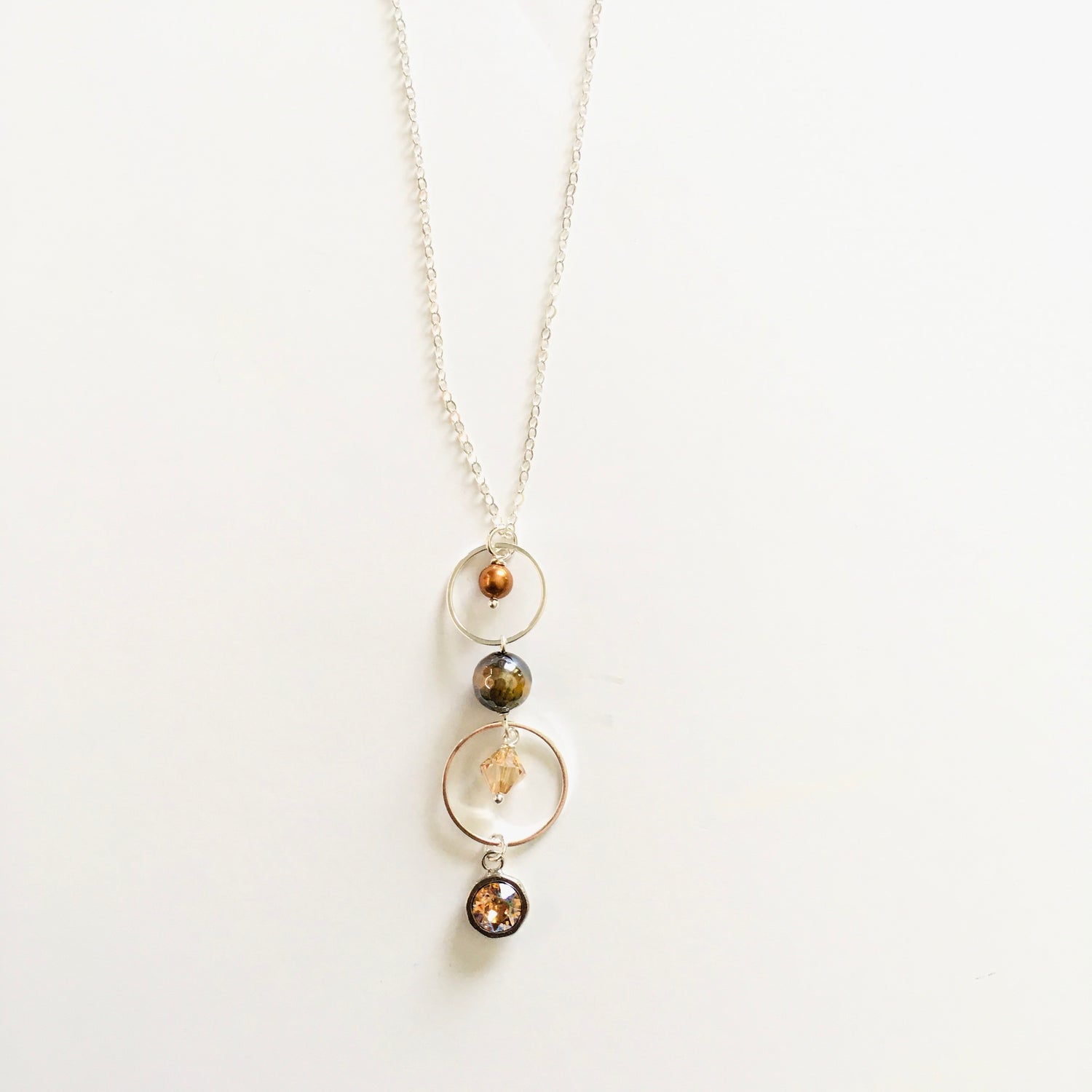 Long Chandelier Drop Necklace featuring LCT White Patina - KaraMarie