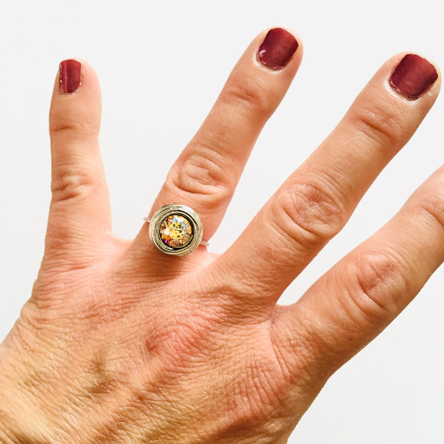 Swirl Solitaire Ring featuring LCT White Patina