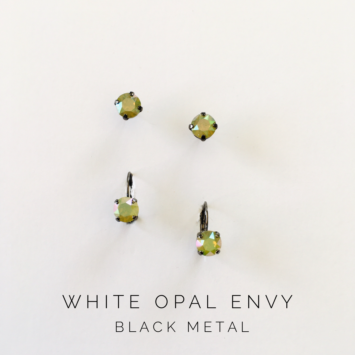8mm Drop OR Post Earring in White Opal Envy - KaraMarie