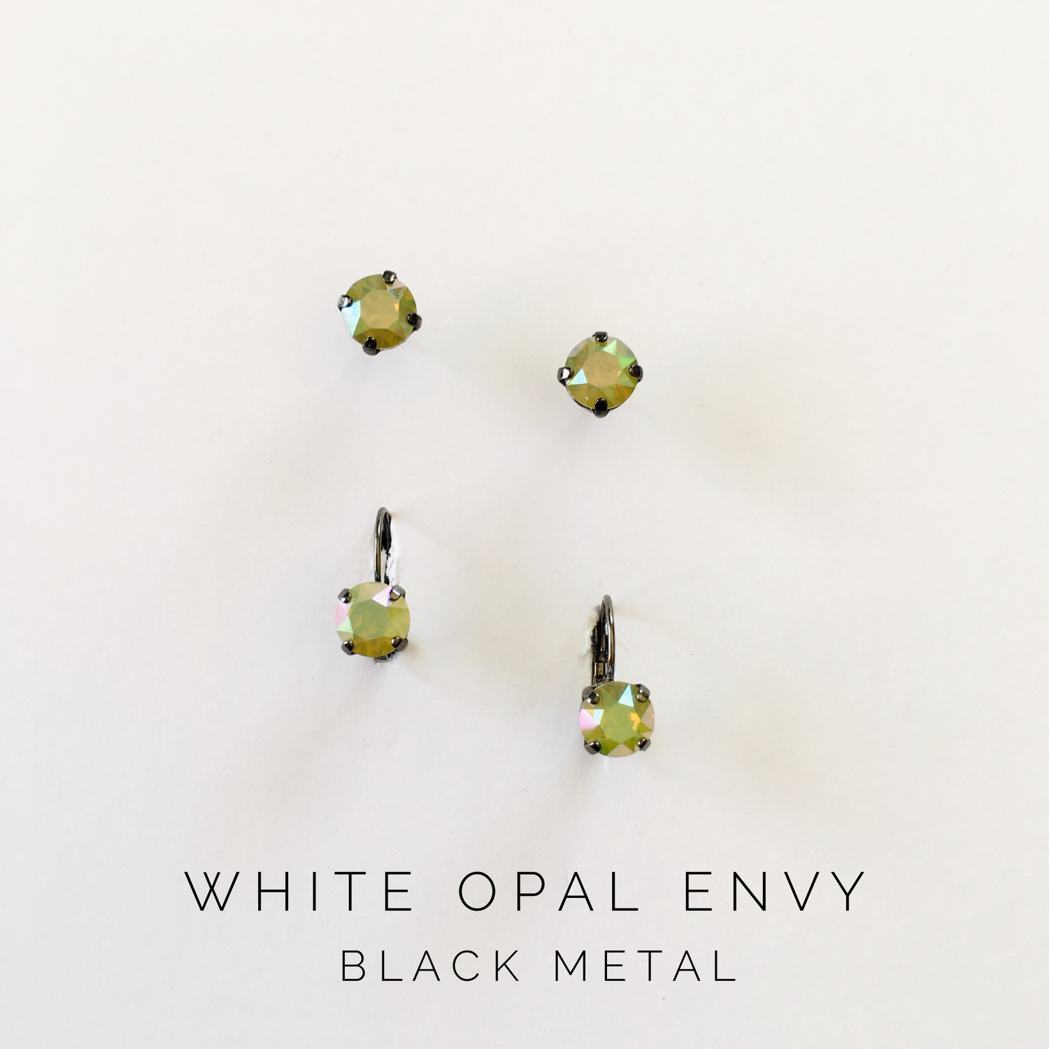 8mm Drop OR Post Earring in White Opal Envy - KaraMarie