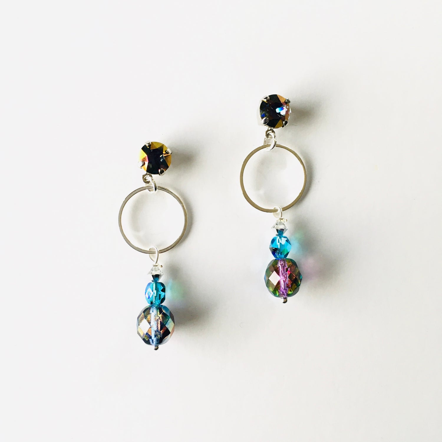 Charm Drop Earrings featuring Sapphire Brandy