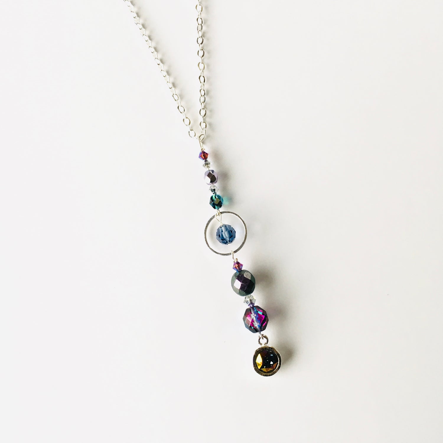 Charm Long Necklace featuring Sapphire Brandy