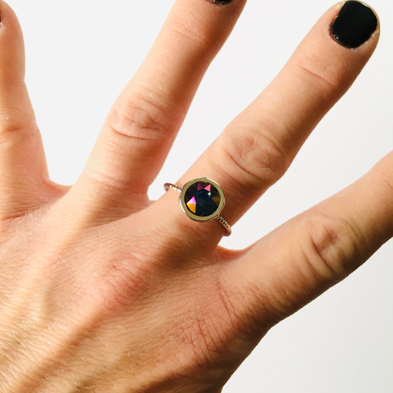 Simple Solitaire Ring featuring Sapphire Brandy