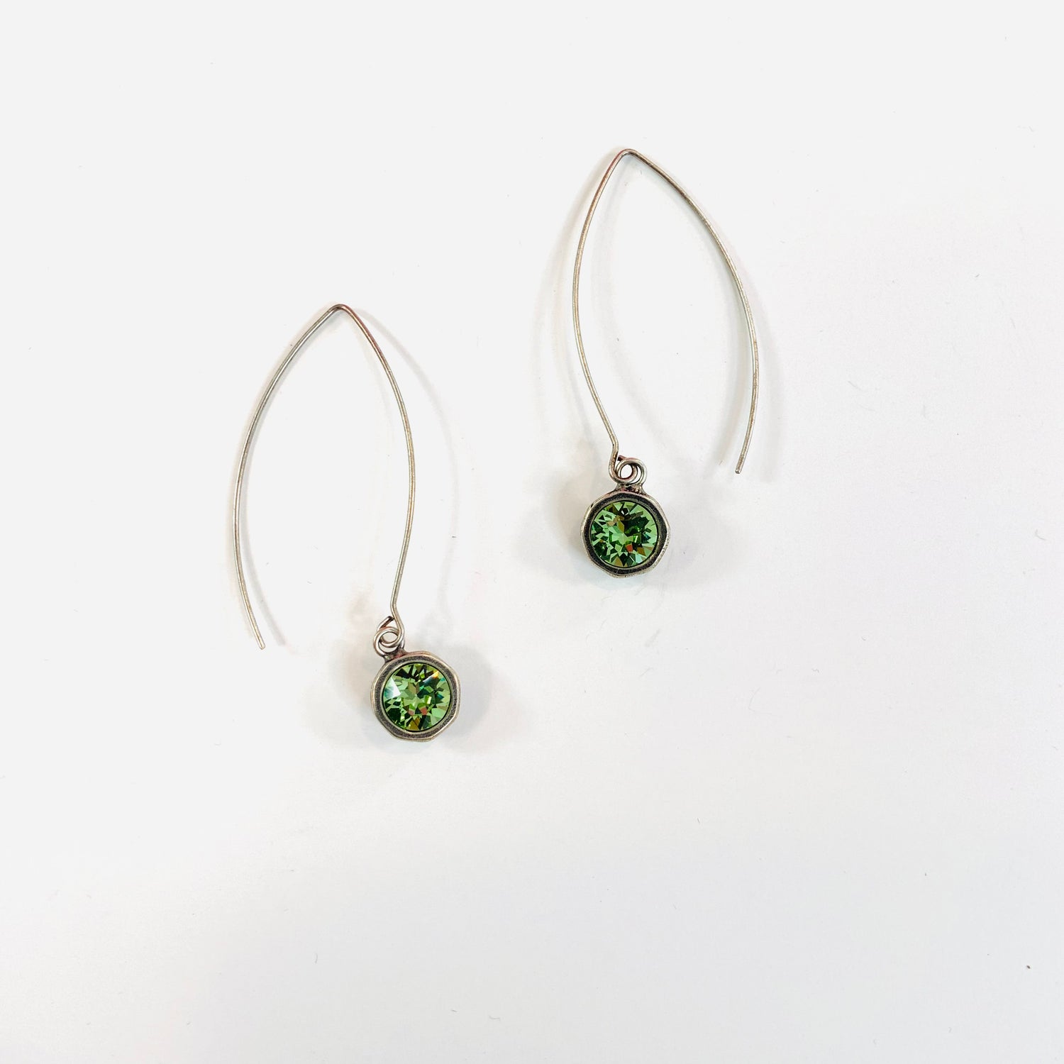 Simple Drop Earrings in Peridot