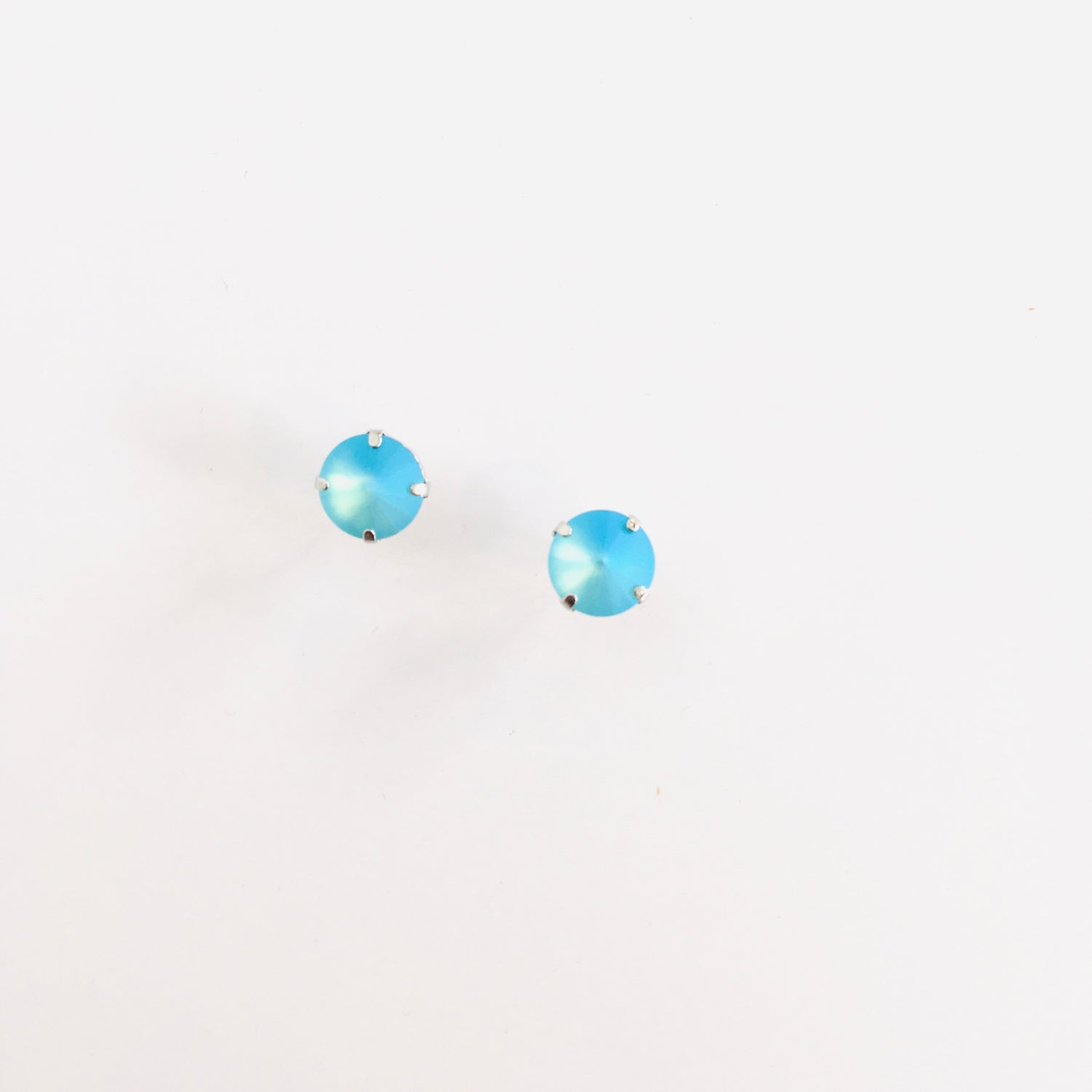 12mm Post Earring in Light Turquoise Frost