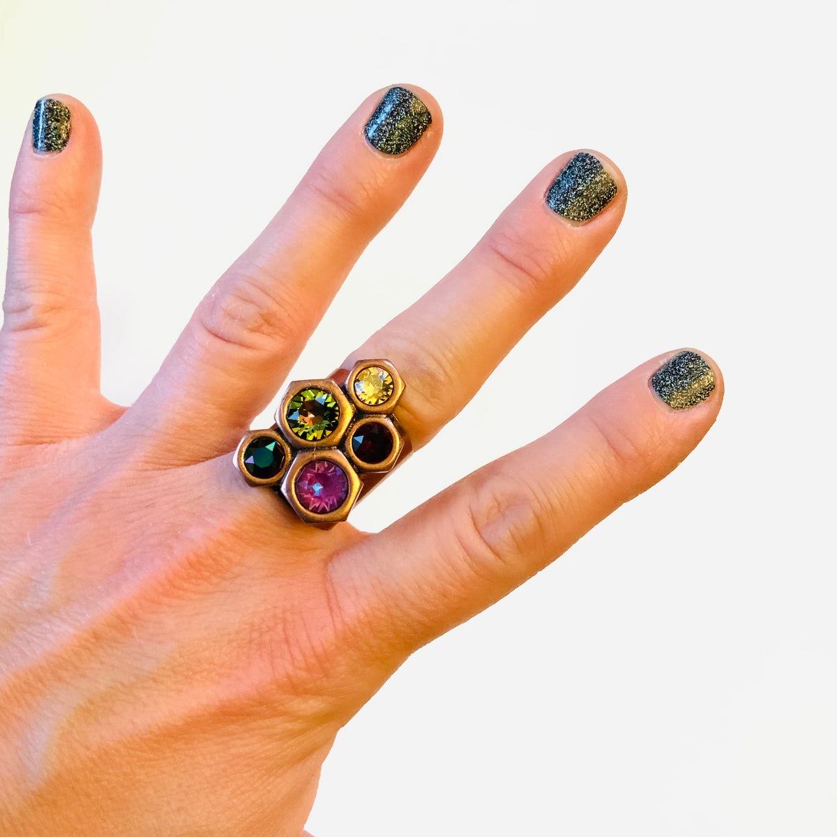Shifting Gears Ring featuring Twilight - KaraMarie
