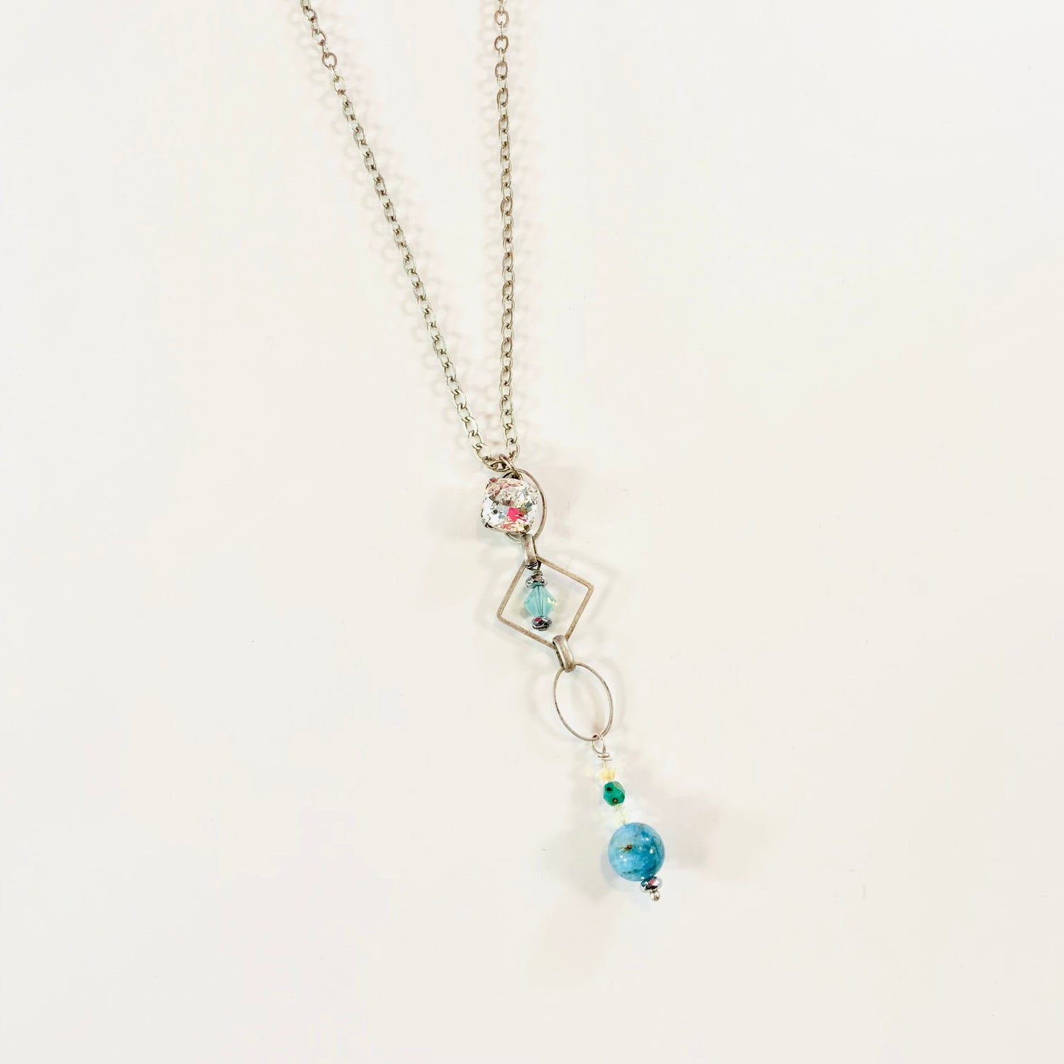 Long Minty Chain Link Necklace