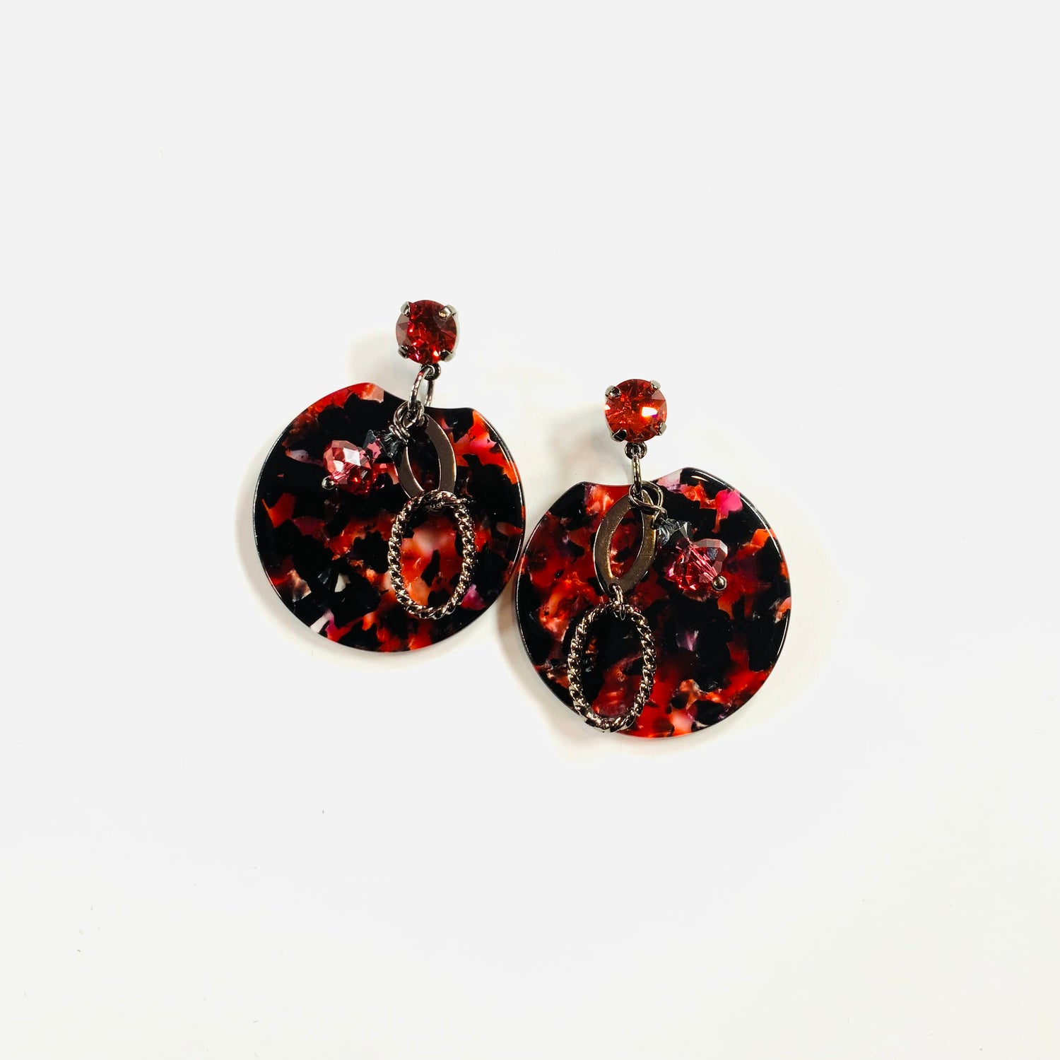 Red Magma Drop Earrings