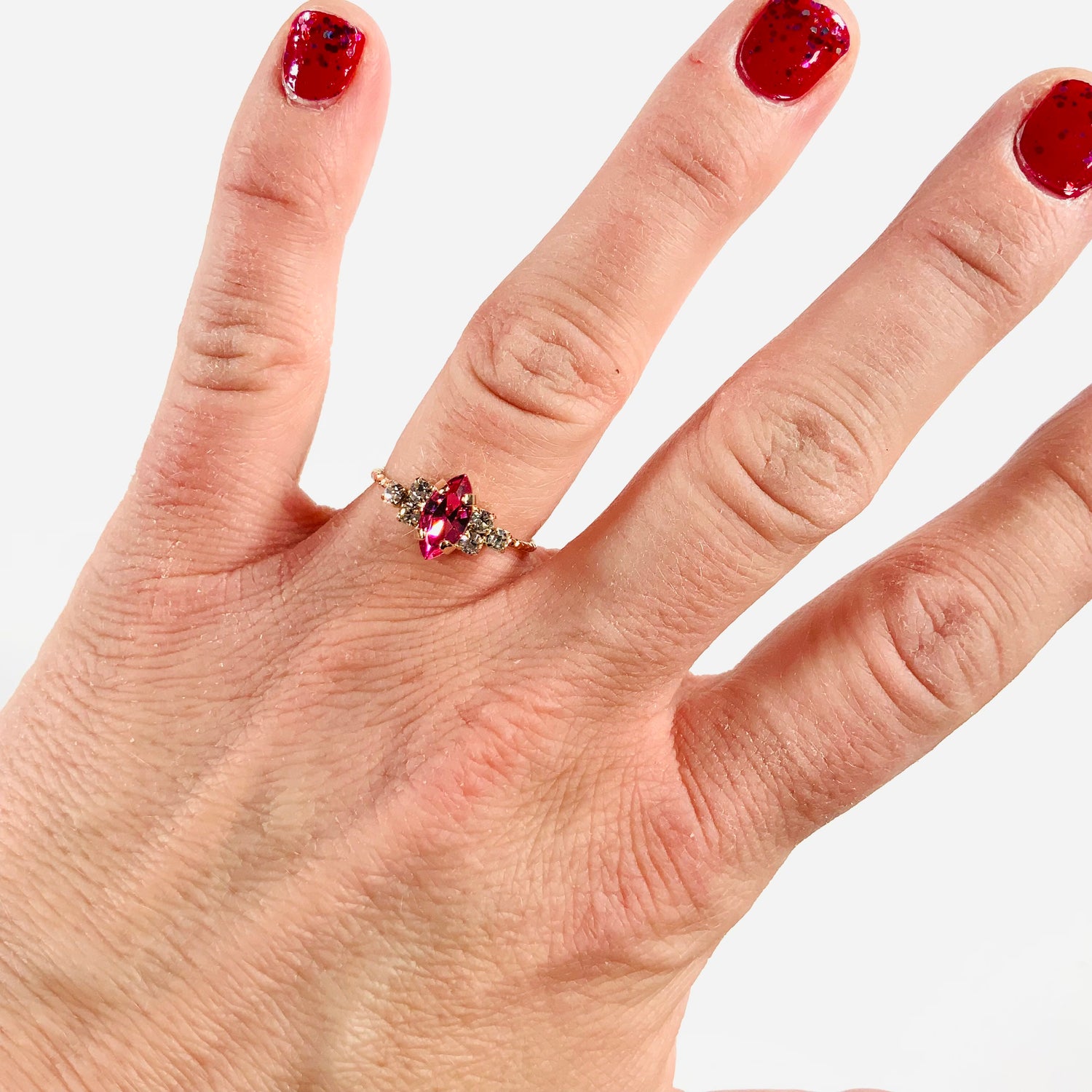 Dainty Solitaire Ring in Rose